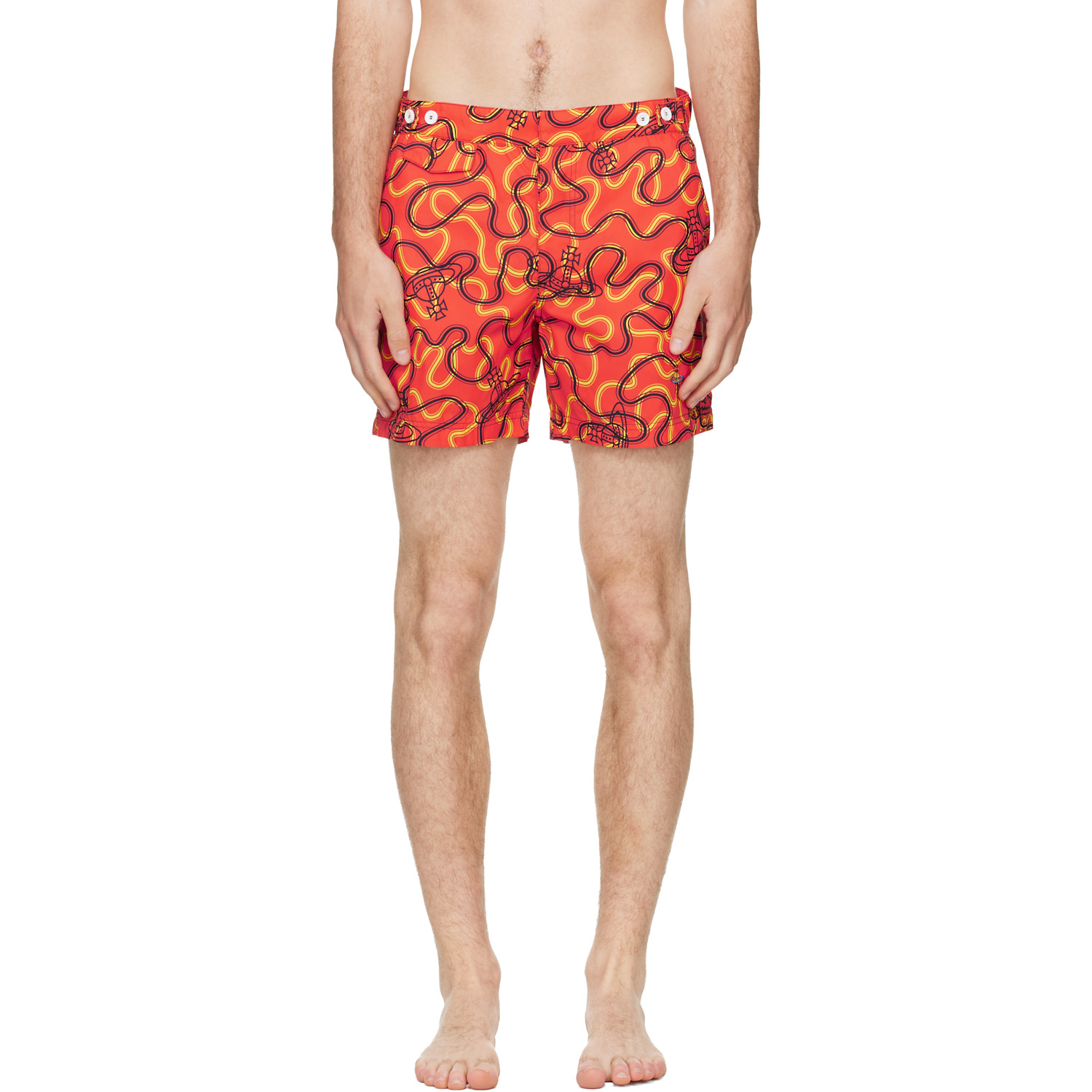 Vivienne Westwood Orange Classic Boxer Swim Shorts