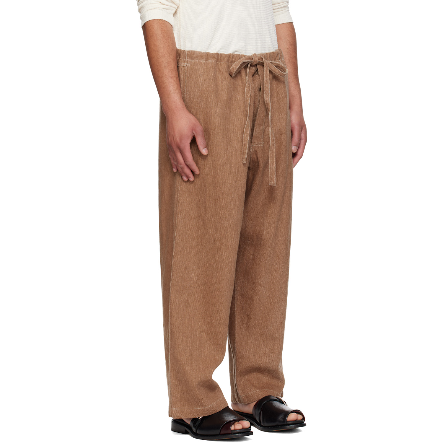  Colbo Brown Cropped Farm Trousers 