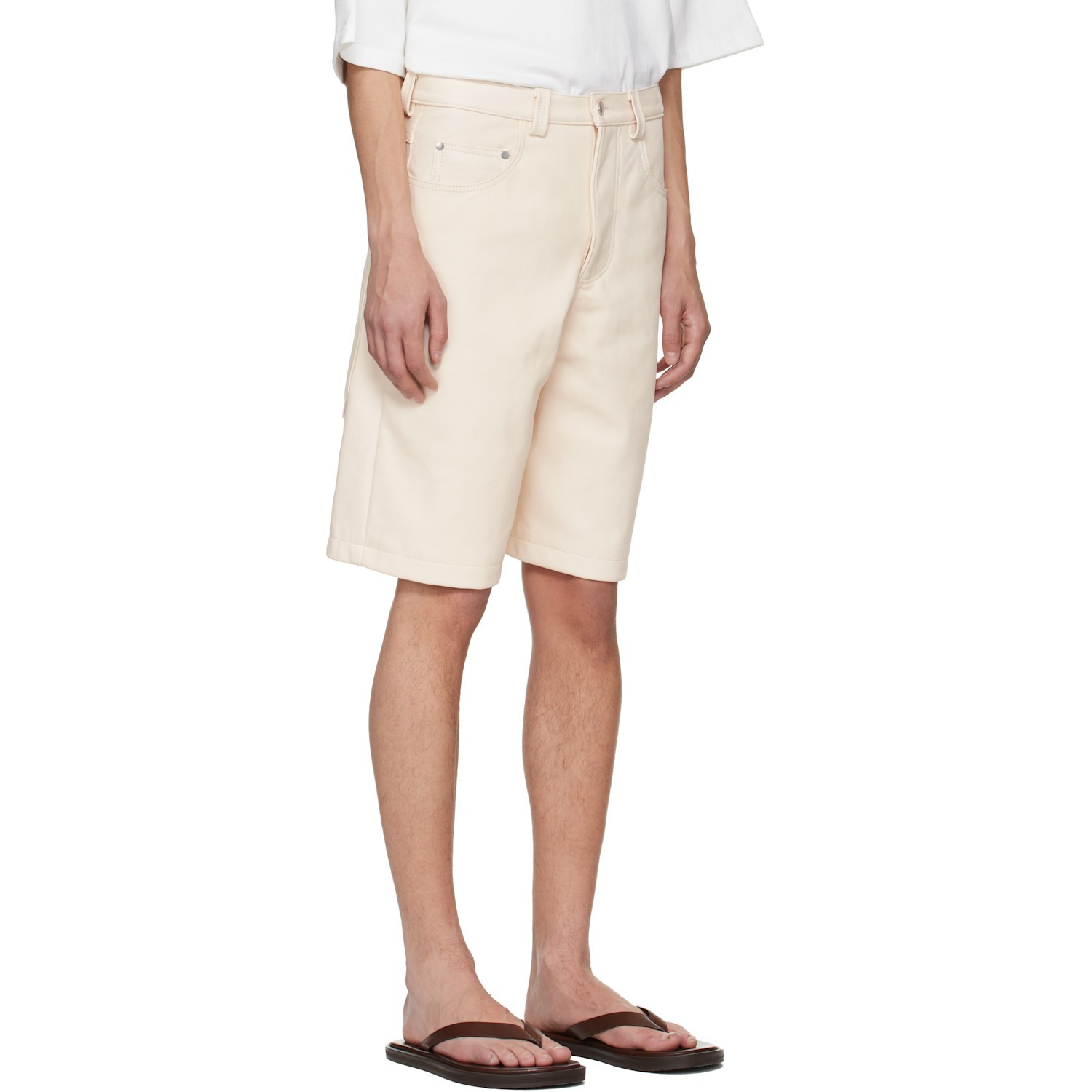  Colbo Off-white Big Pocket Leather Shorts 