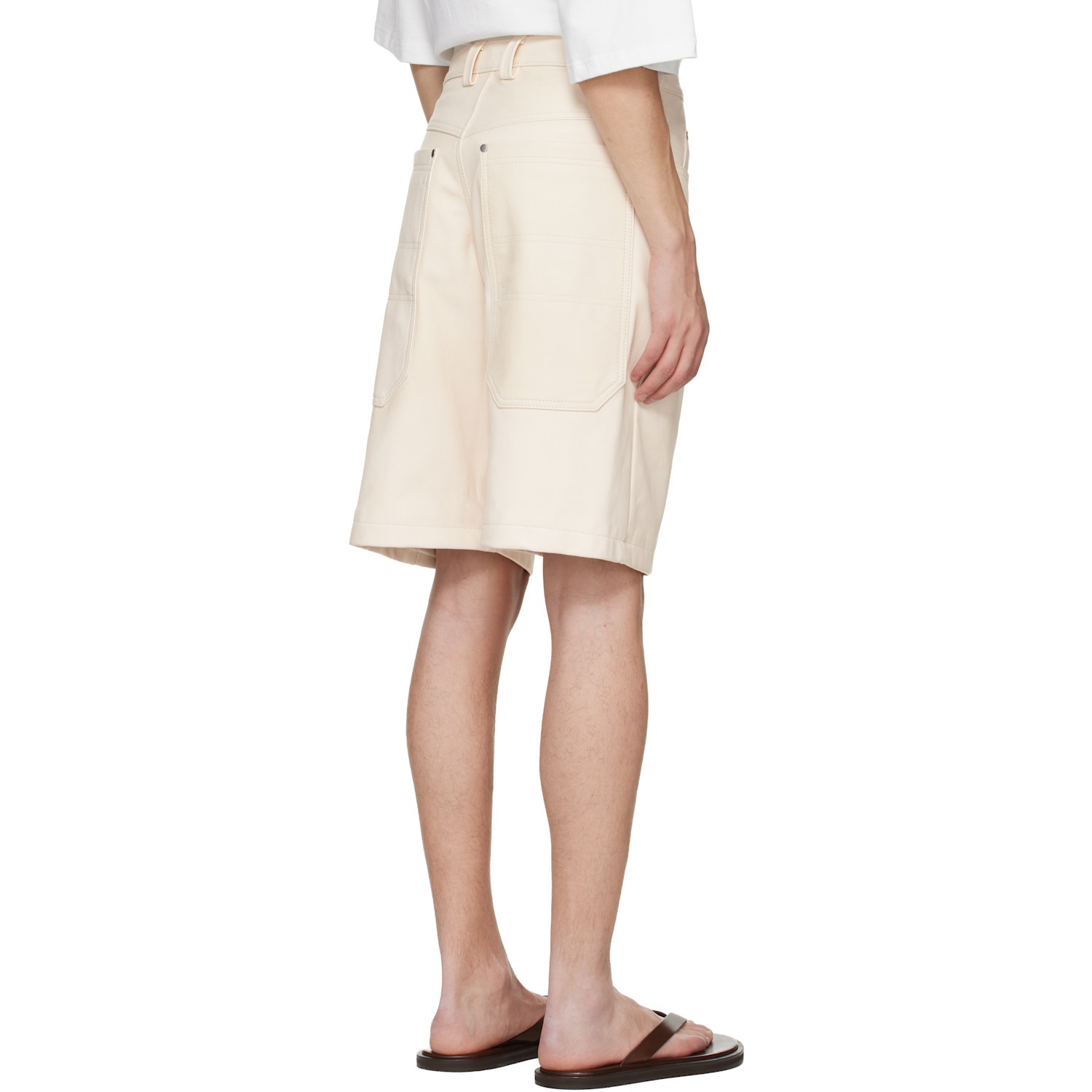 Colbo Off-white Big Pocket Leather Shorts 