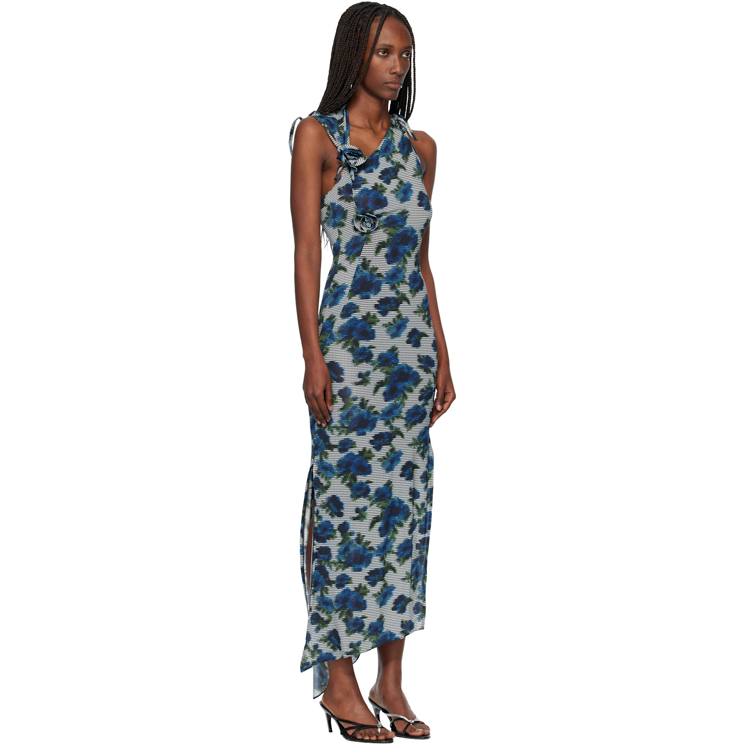  Coperni Navy Flower Midi Dress 