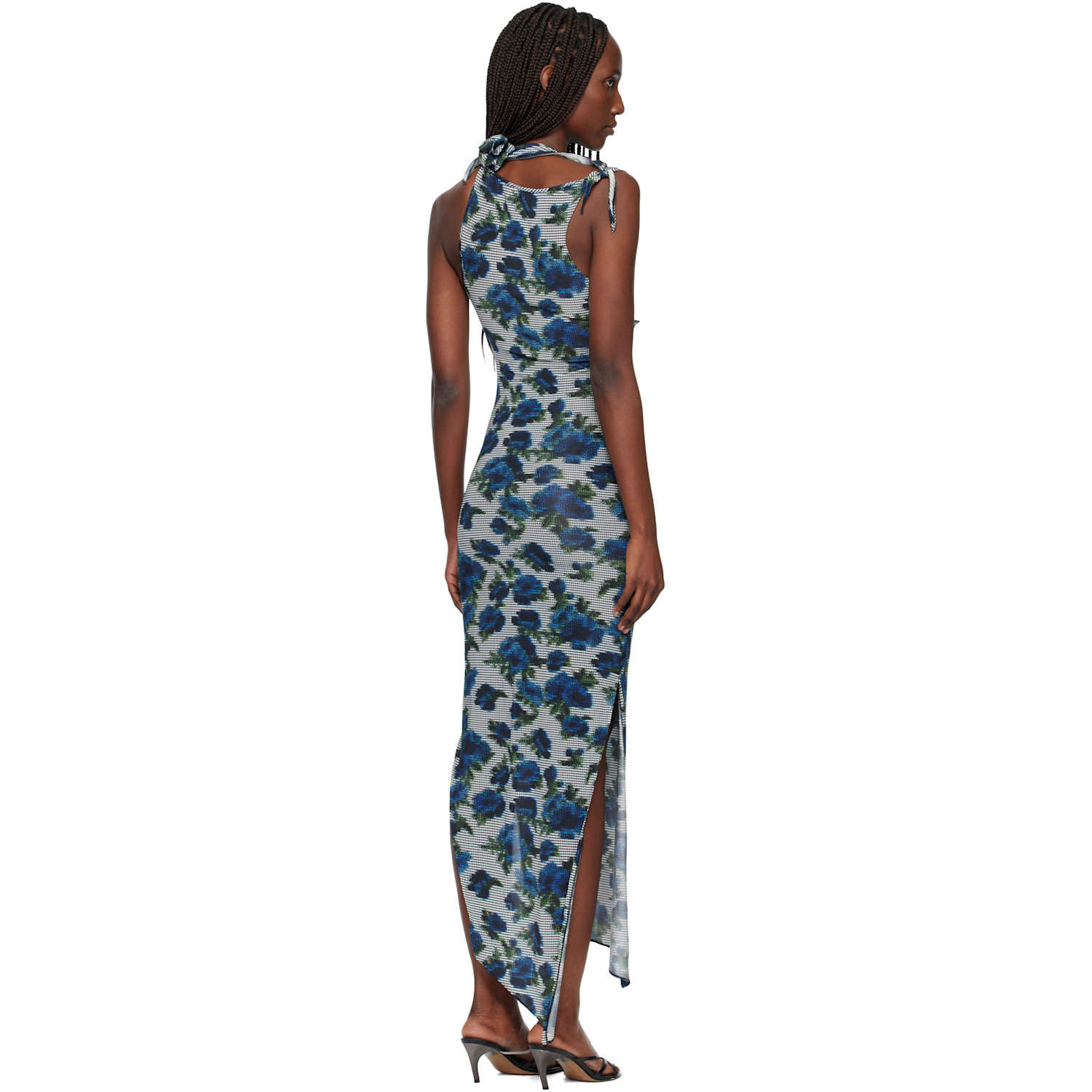  Coperni Navy Flower Midi Dress 