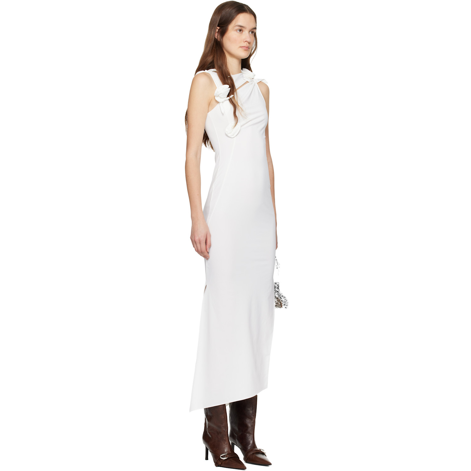  Coperni White Flower Maxi Dress 