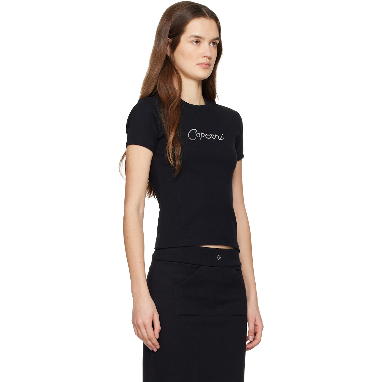  Coperni Black Baby Crystal T-shirt 