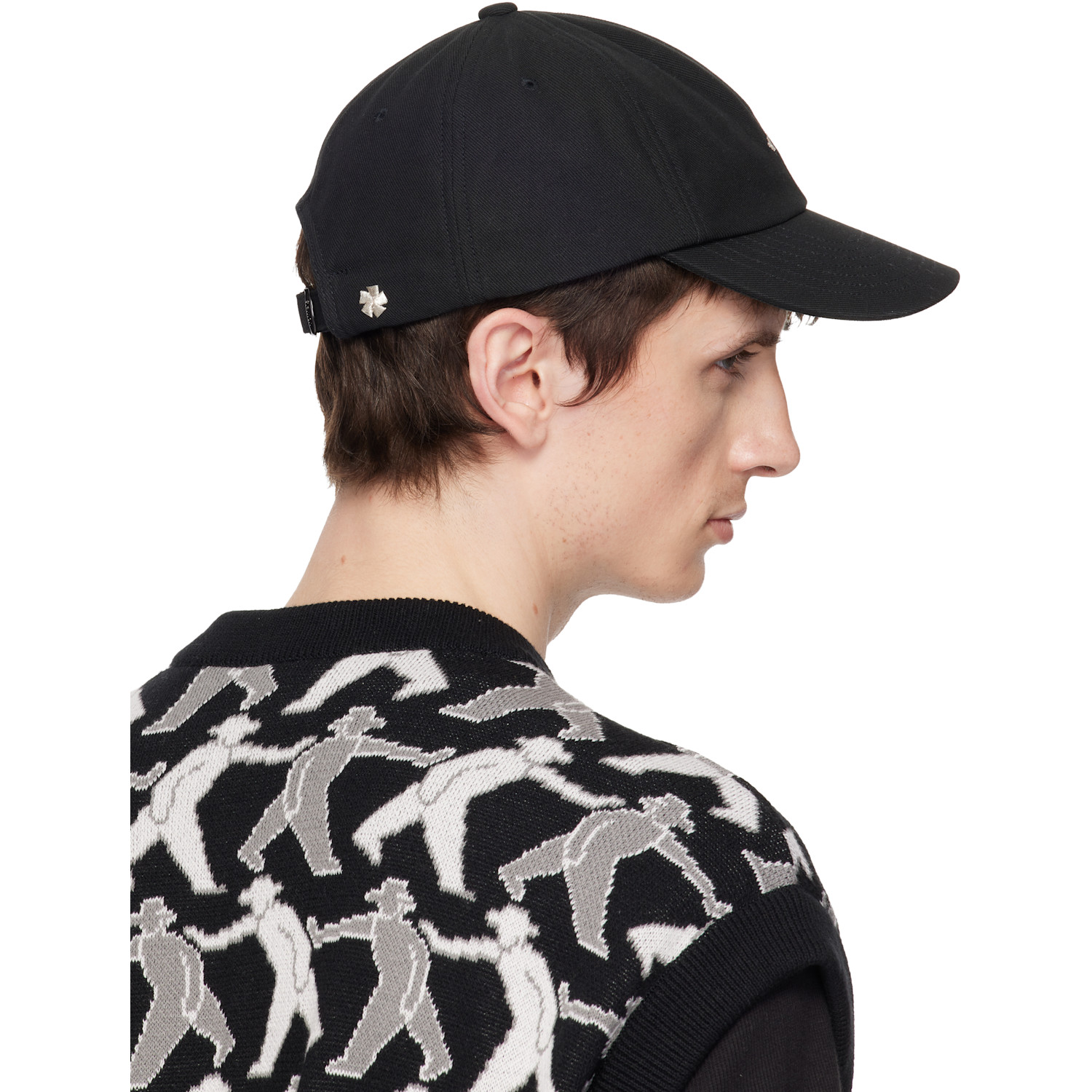  Vowels Black Cotton Twill Cap 