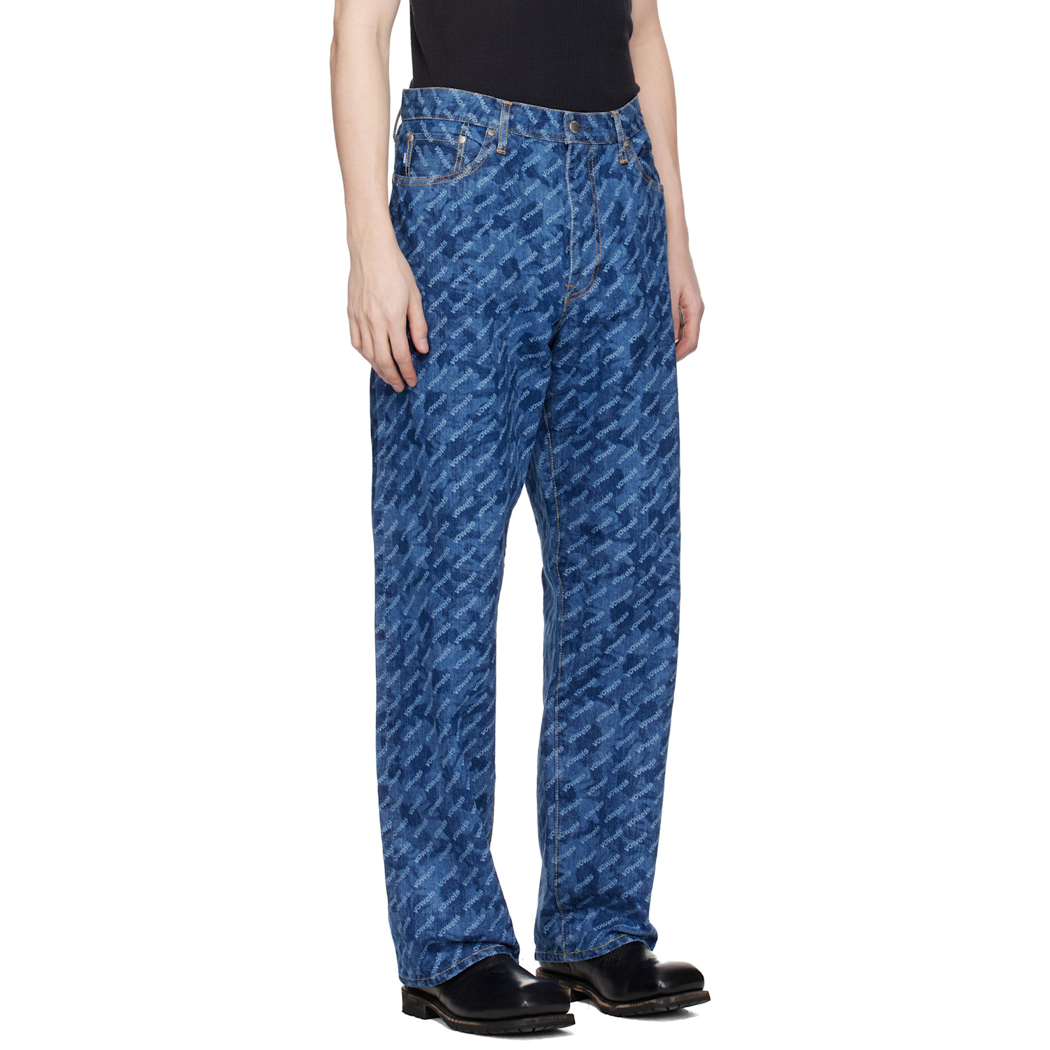  Vowels Navy Baggy Denim Jeans 