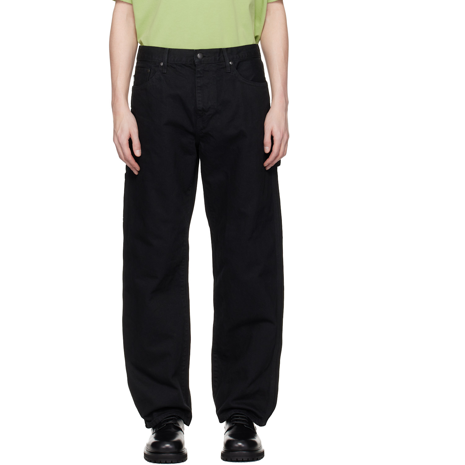 vowels Black Overdyed Painter Jeans