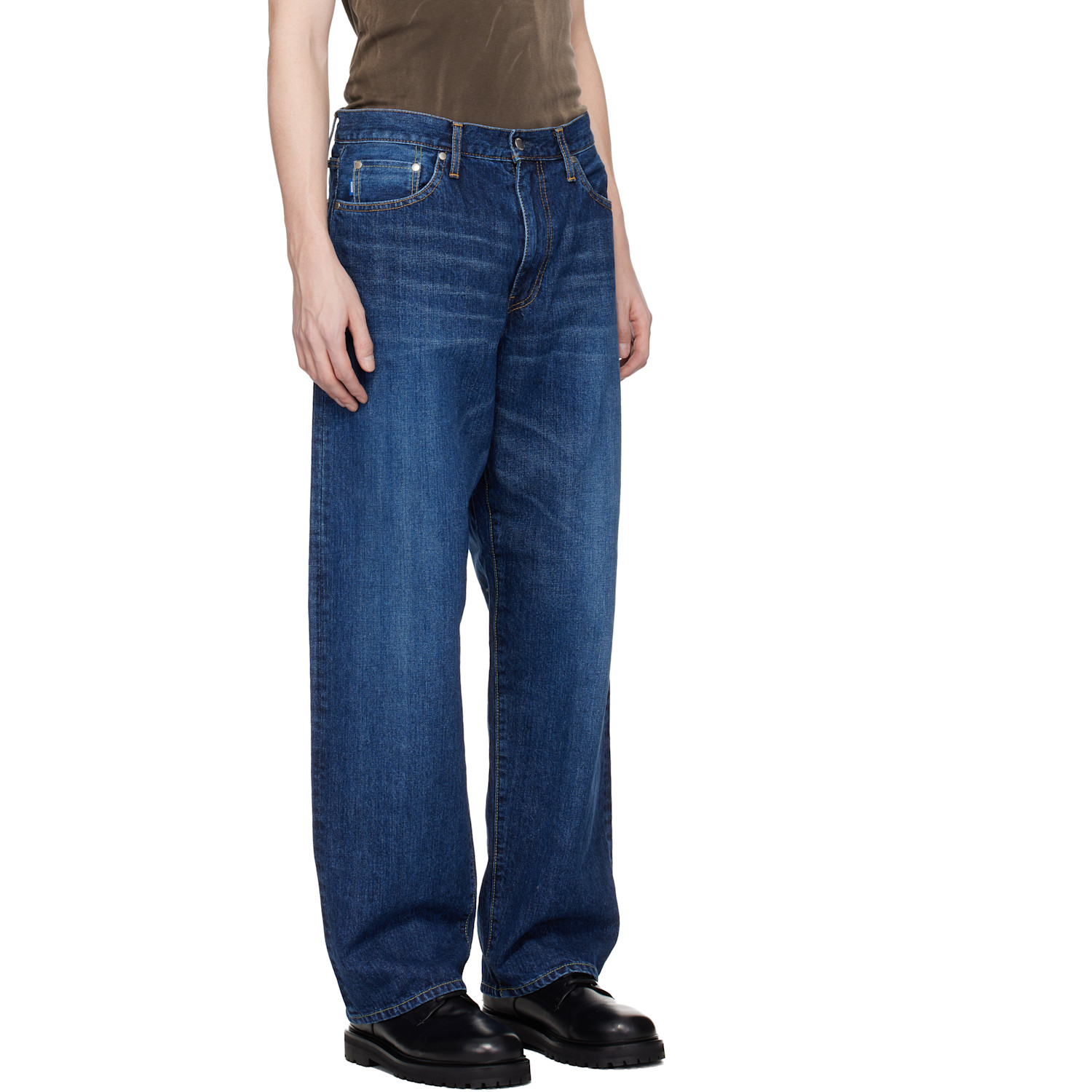  Vowels Navy Baggy Denim Jeans 