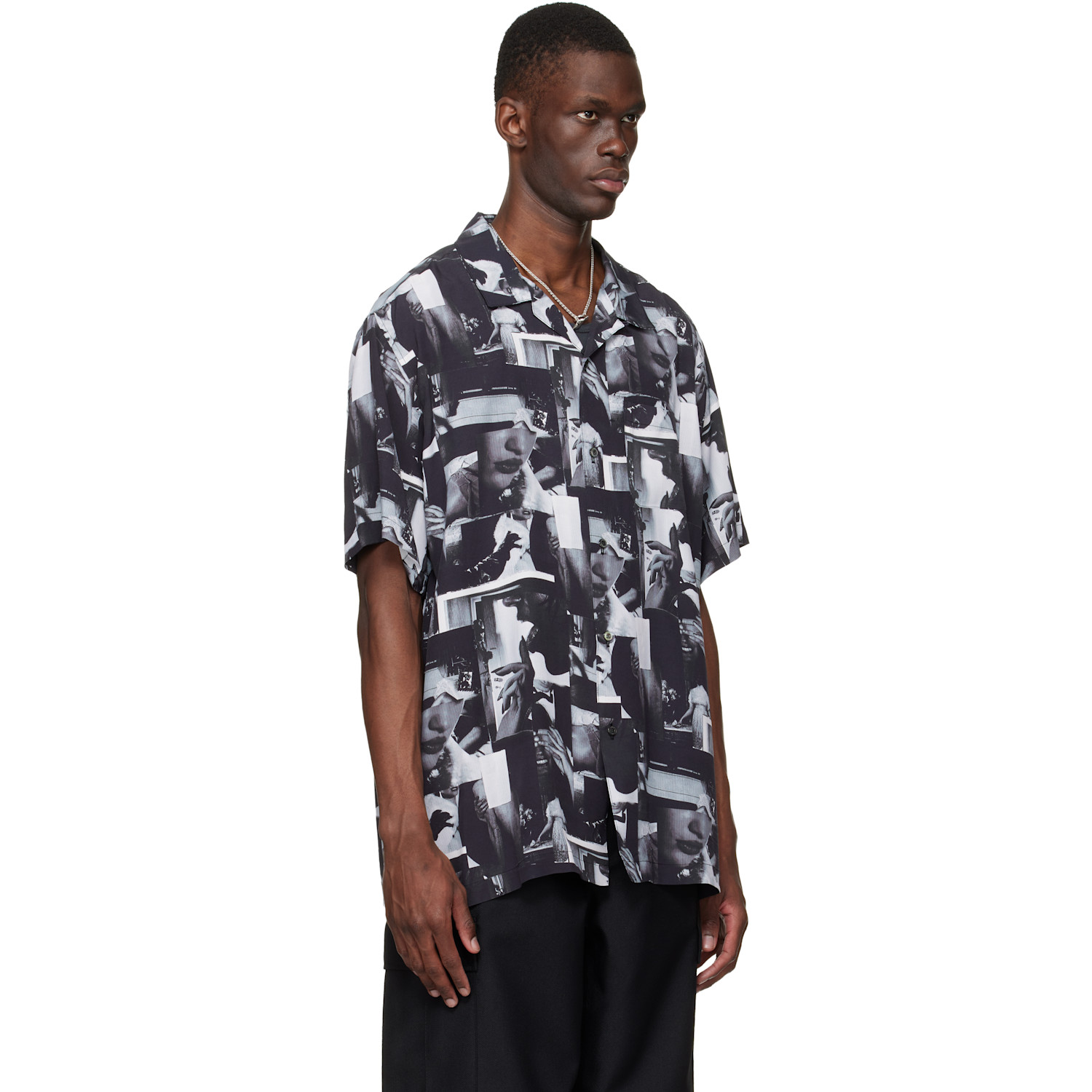  Vowels Black Printed Still Shirt 