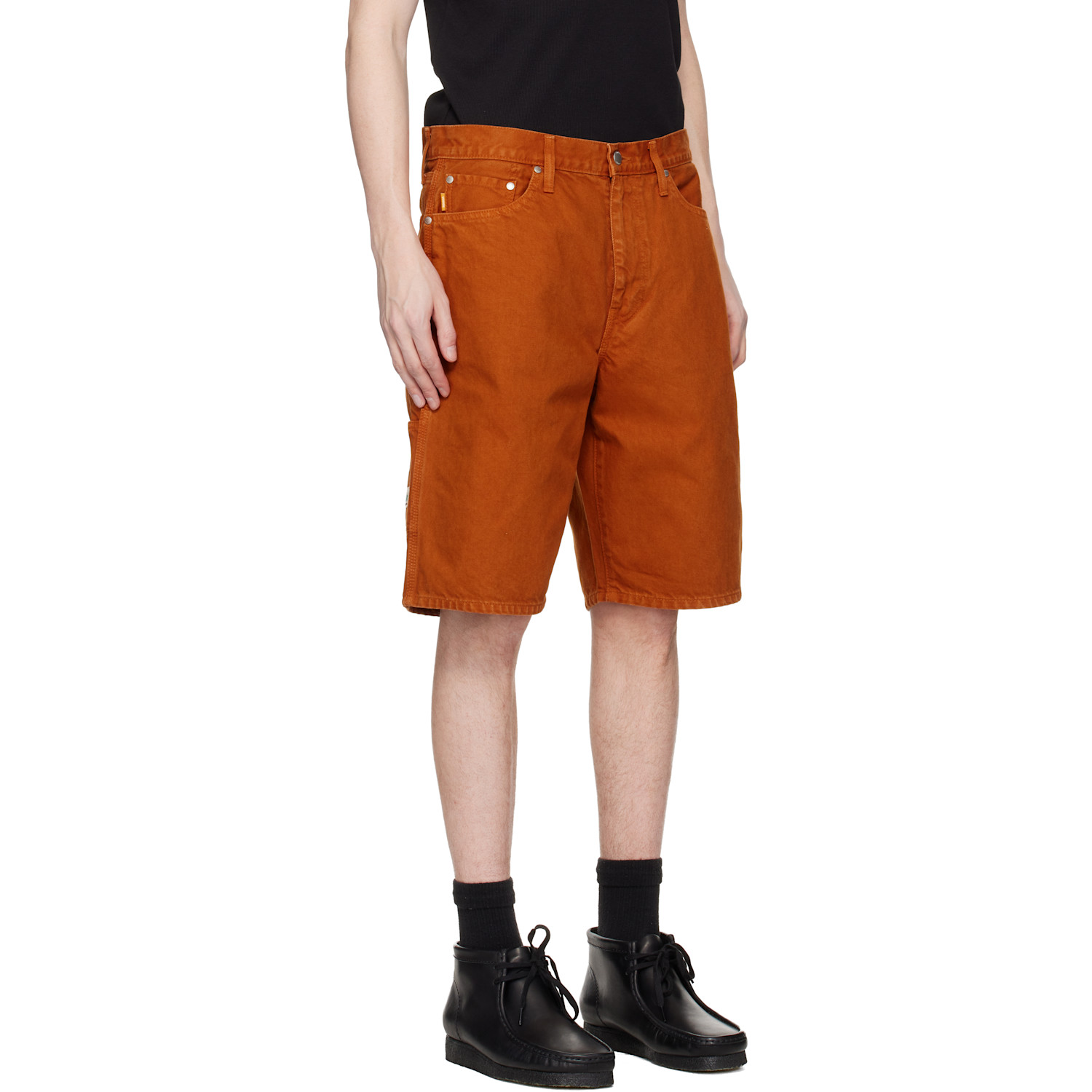  Vowels Orange Overdyed Painter Shorts 