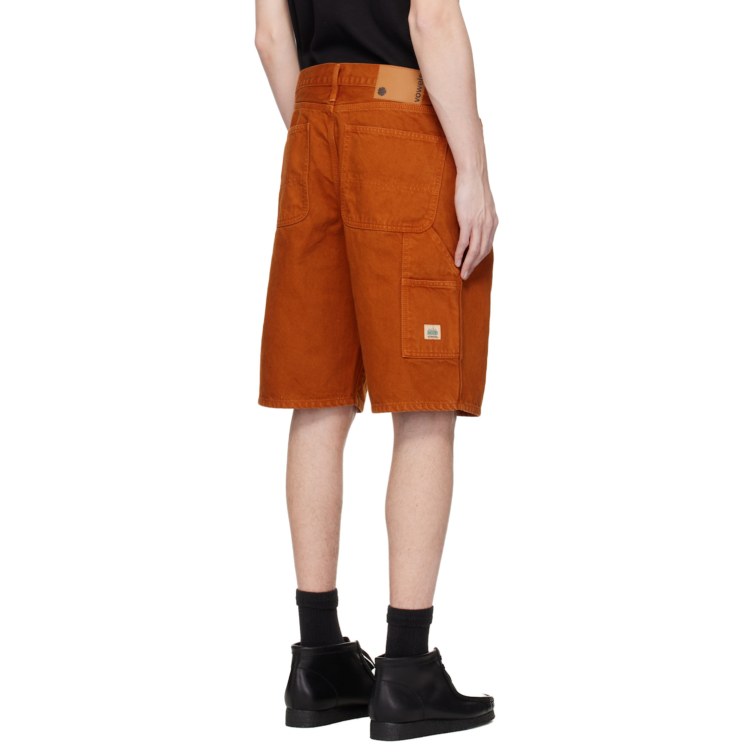  Vowels Orange Overdyed Painter Shorts 