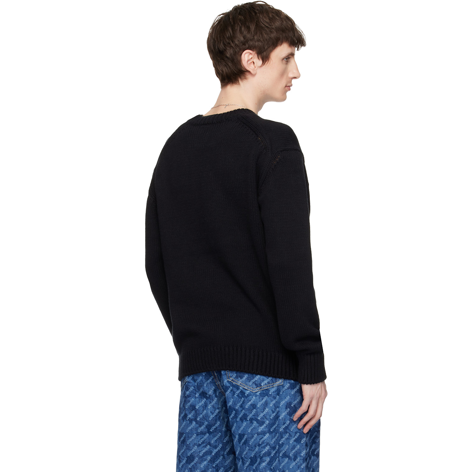  Vowels Black Knit Crewneck 