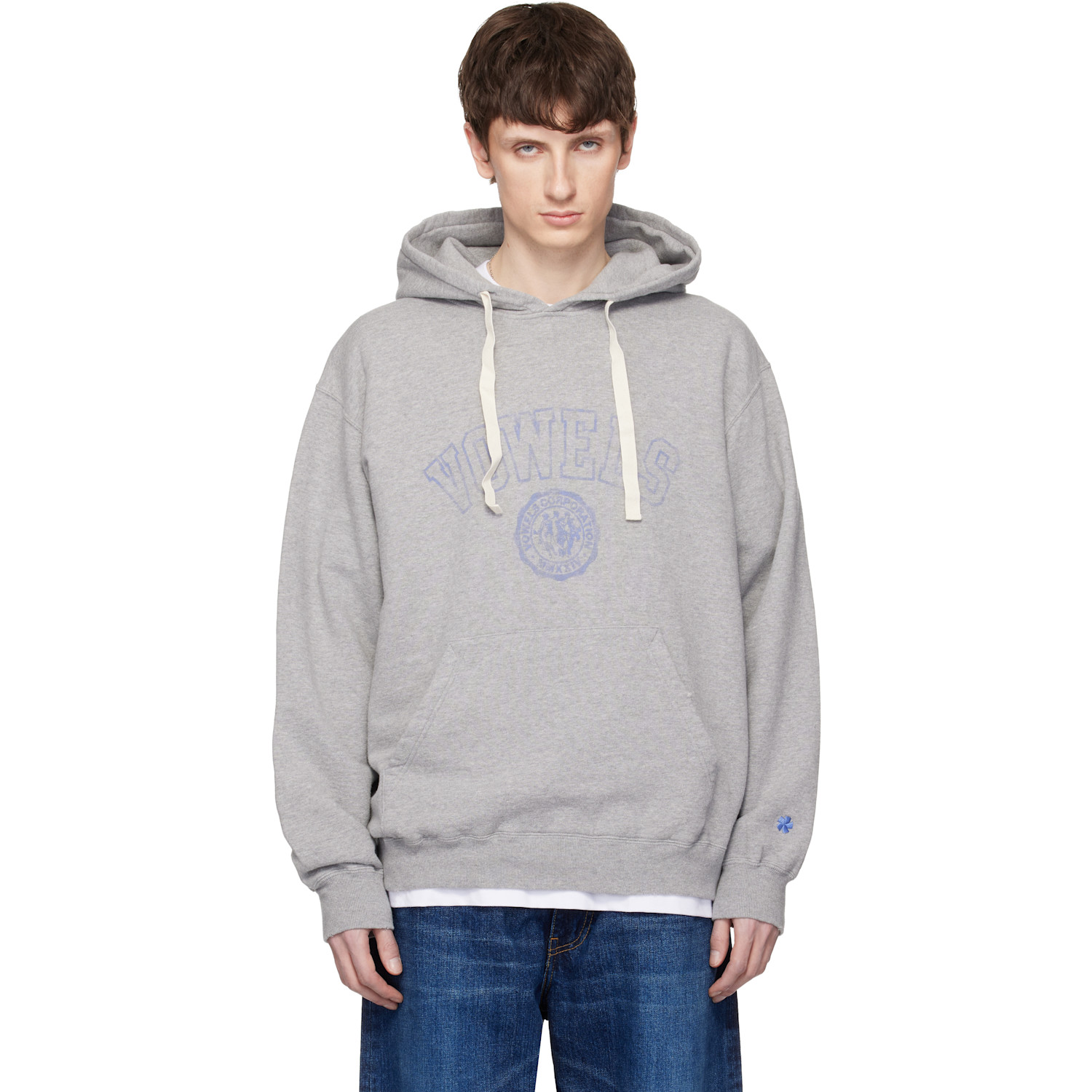 vowels Gray Faded Collegiate Hoodie