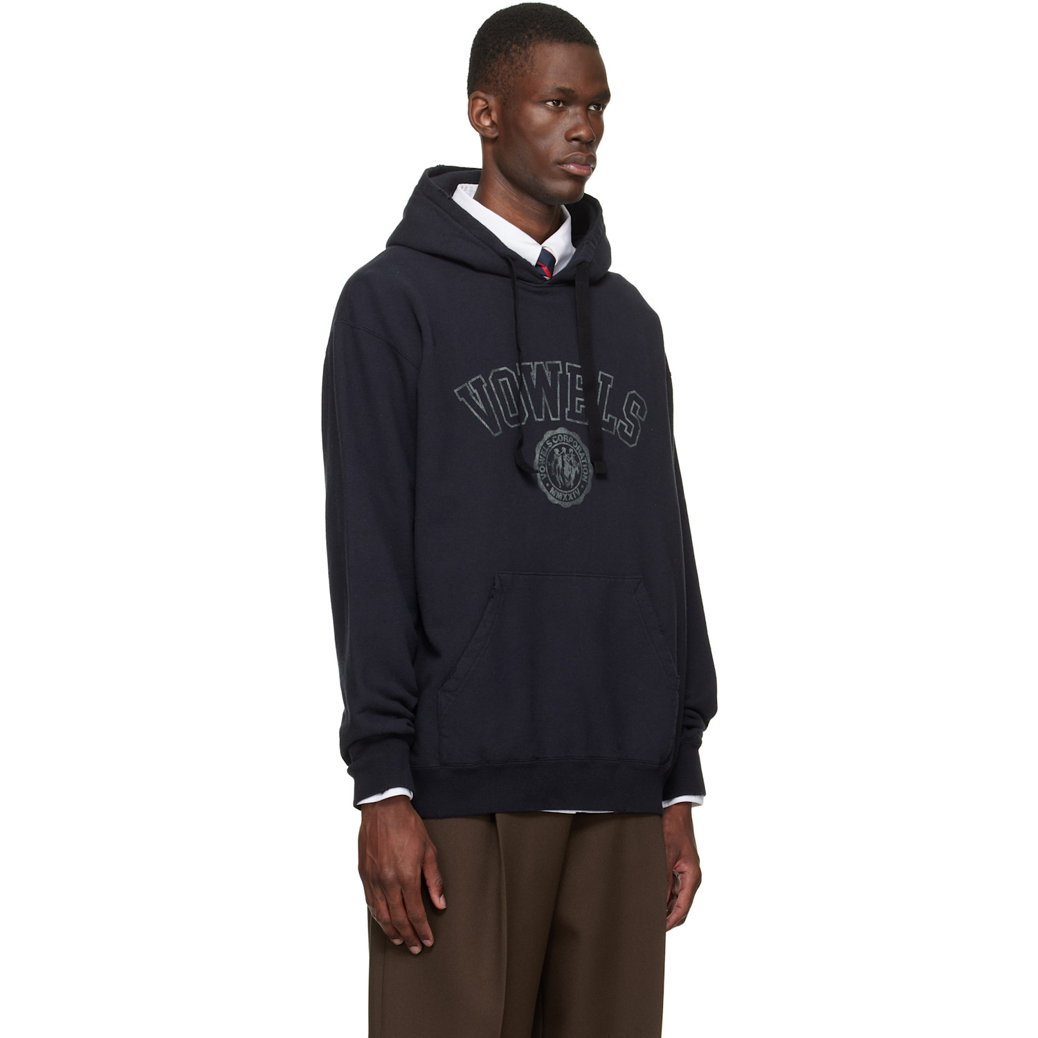  Vowels Black Faded Collegiate Hoodie 