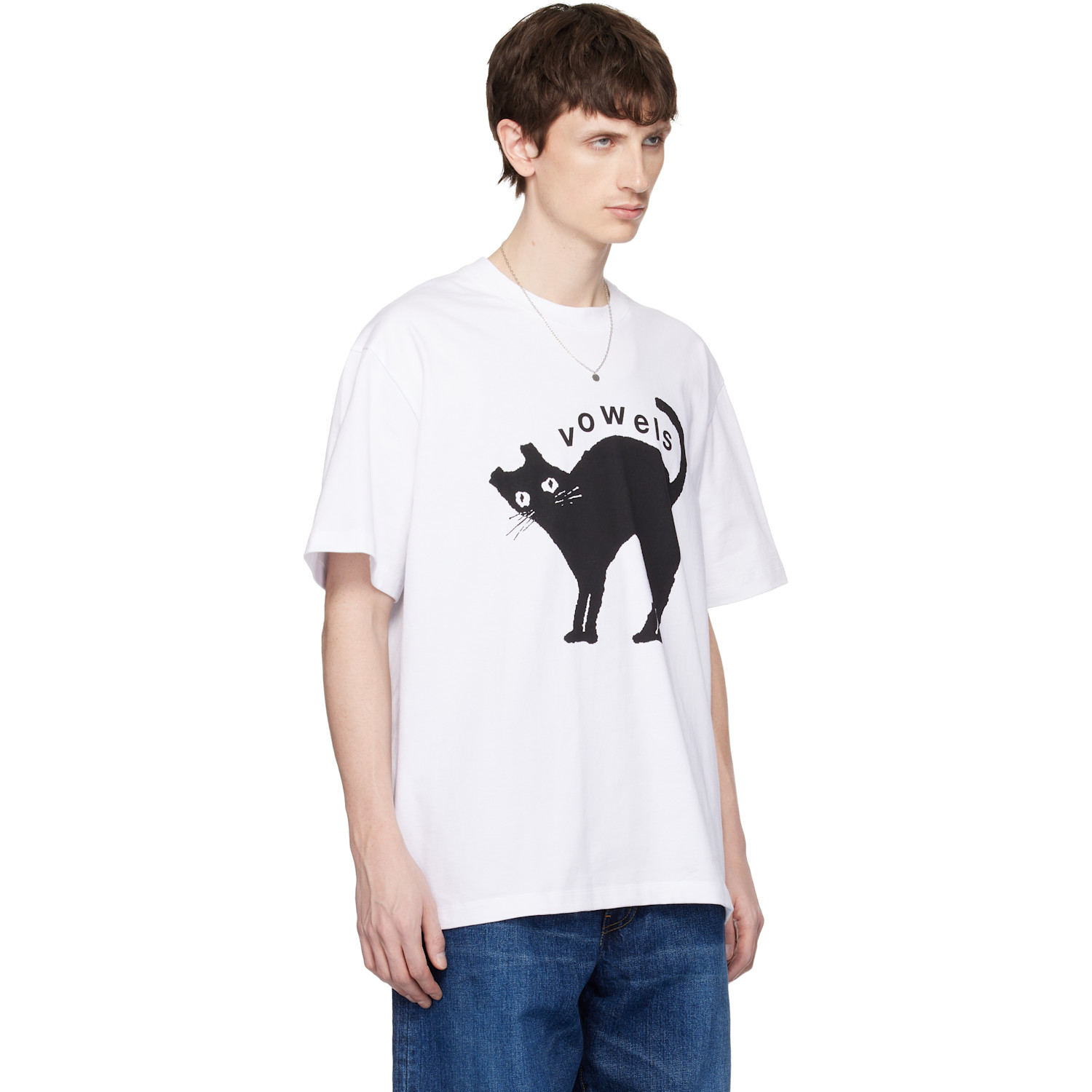  Vowels White Kitty T-shirt 