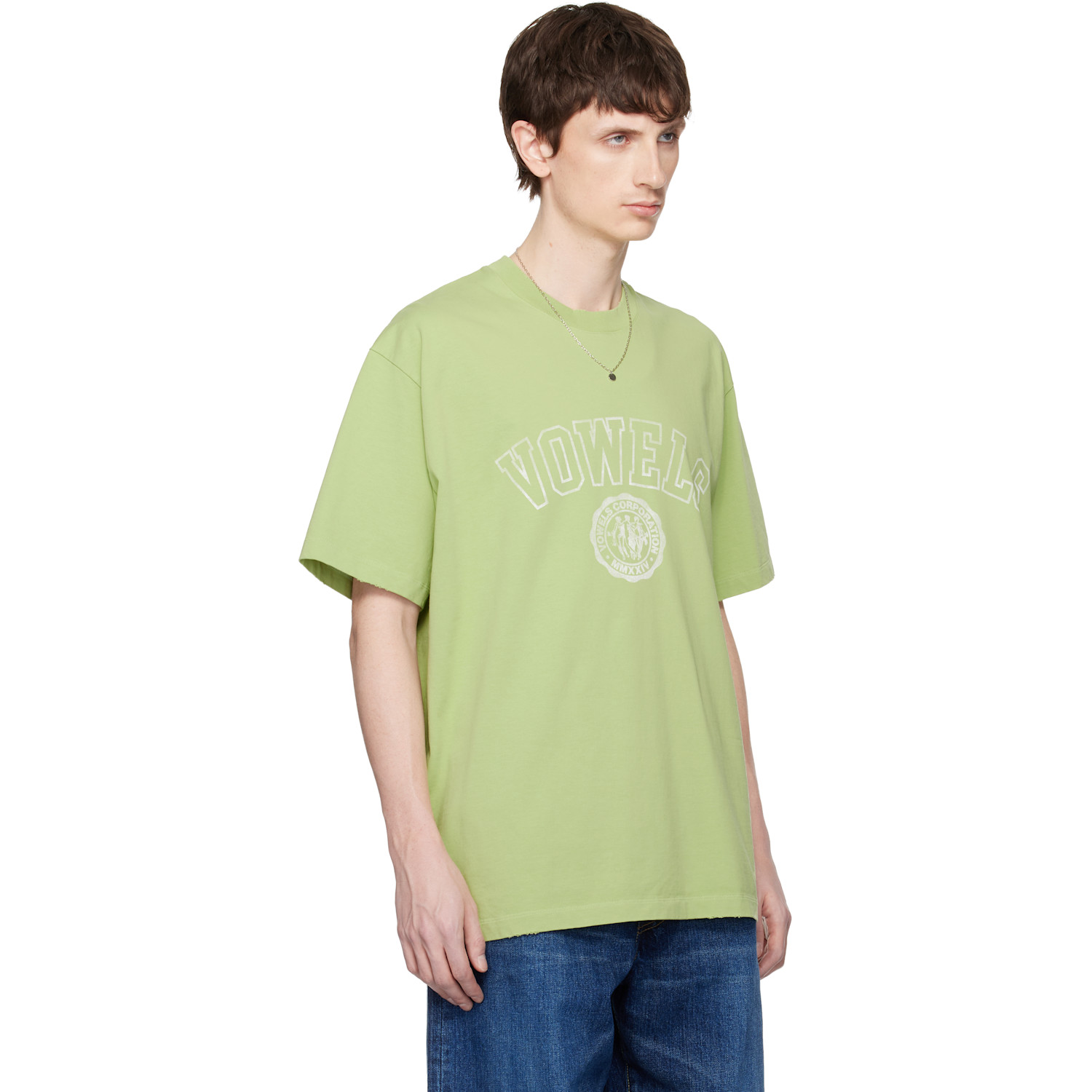  Vowels Green Faded Collegiate T-shirt 