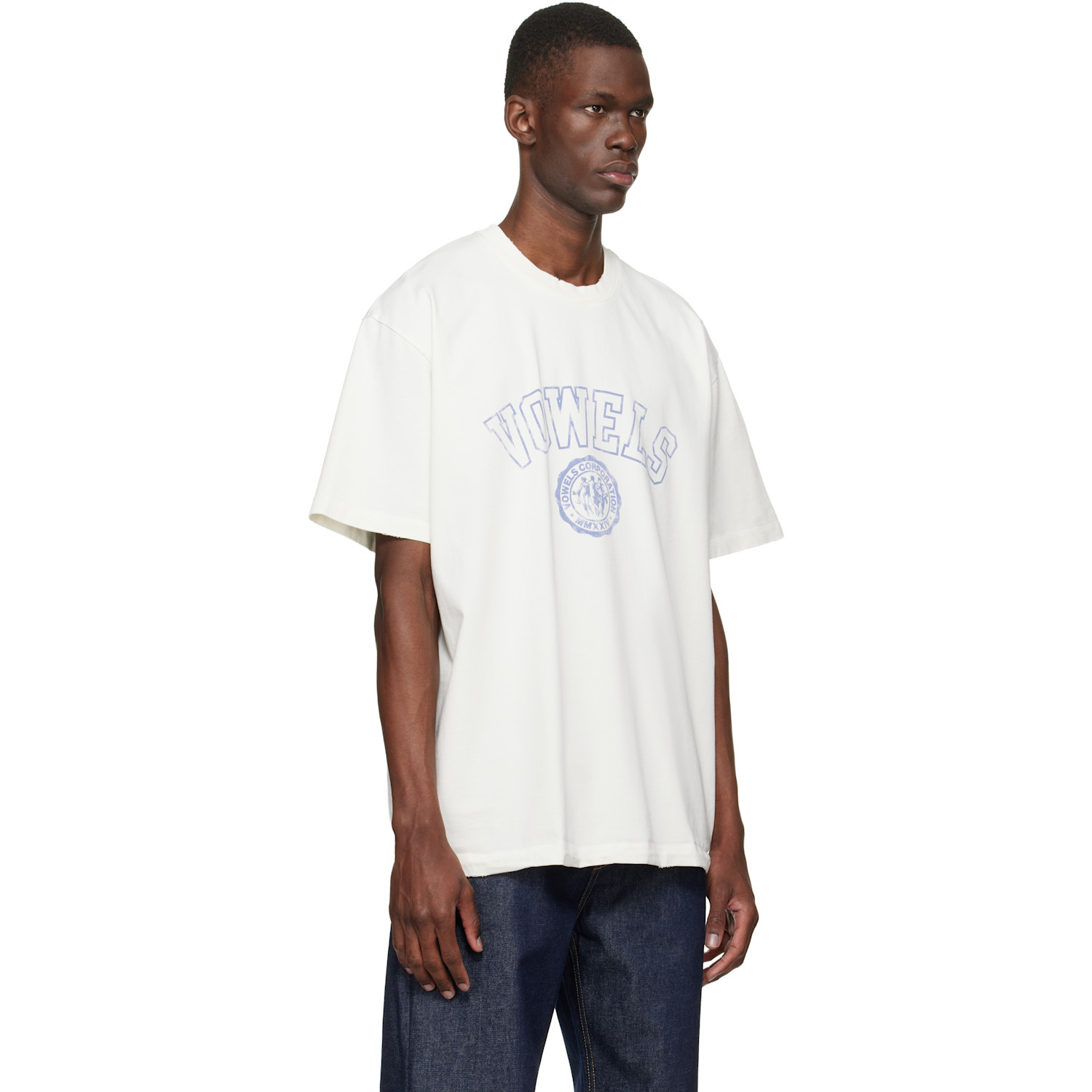  Vowels Off-white Faded Collegiate T-shirt 