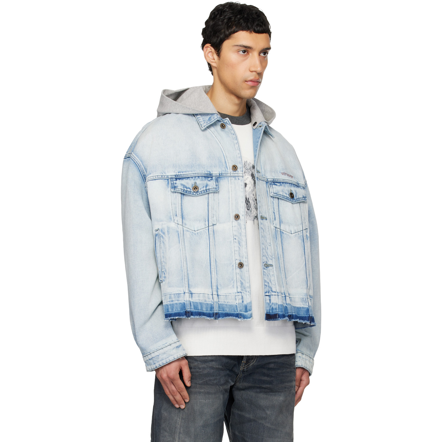  We11done Blue Layered Denim Jacket 