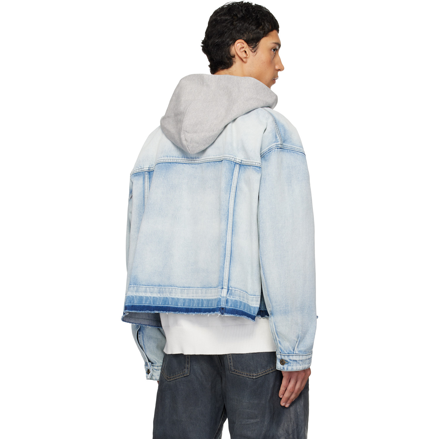  We11done Blue Layered Denim Jacket 