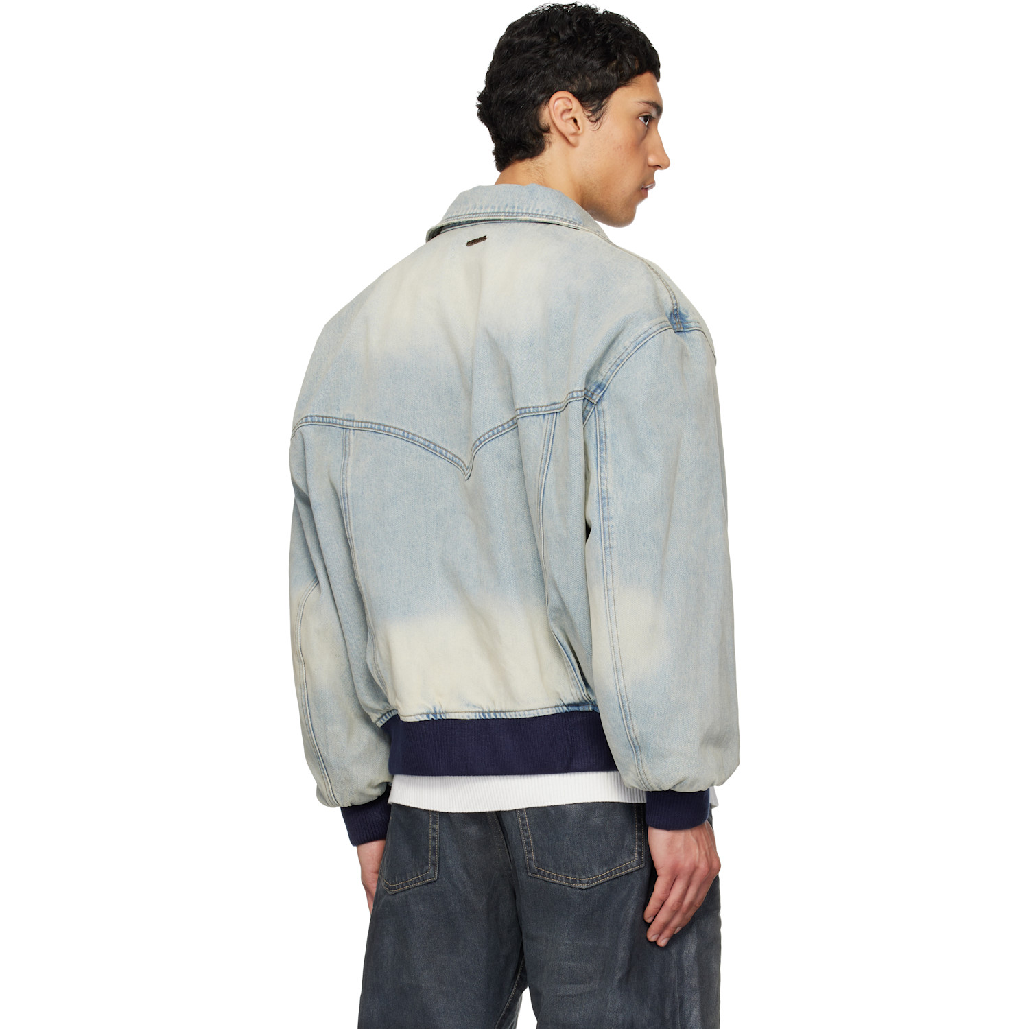  We11done Blue Western Harrington Denim Jacket 
