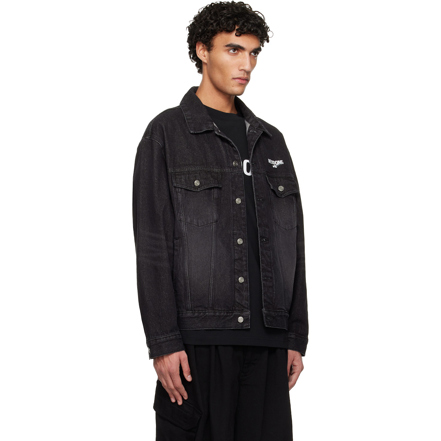  We11done Black '1506' Denim Trucker Jacket 