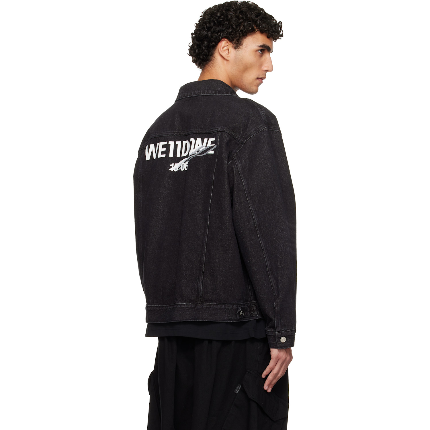  We11done Black '1506' Denim Trucker Jacket 