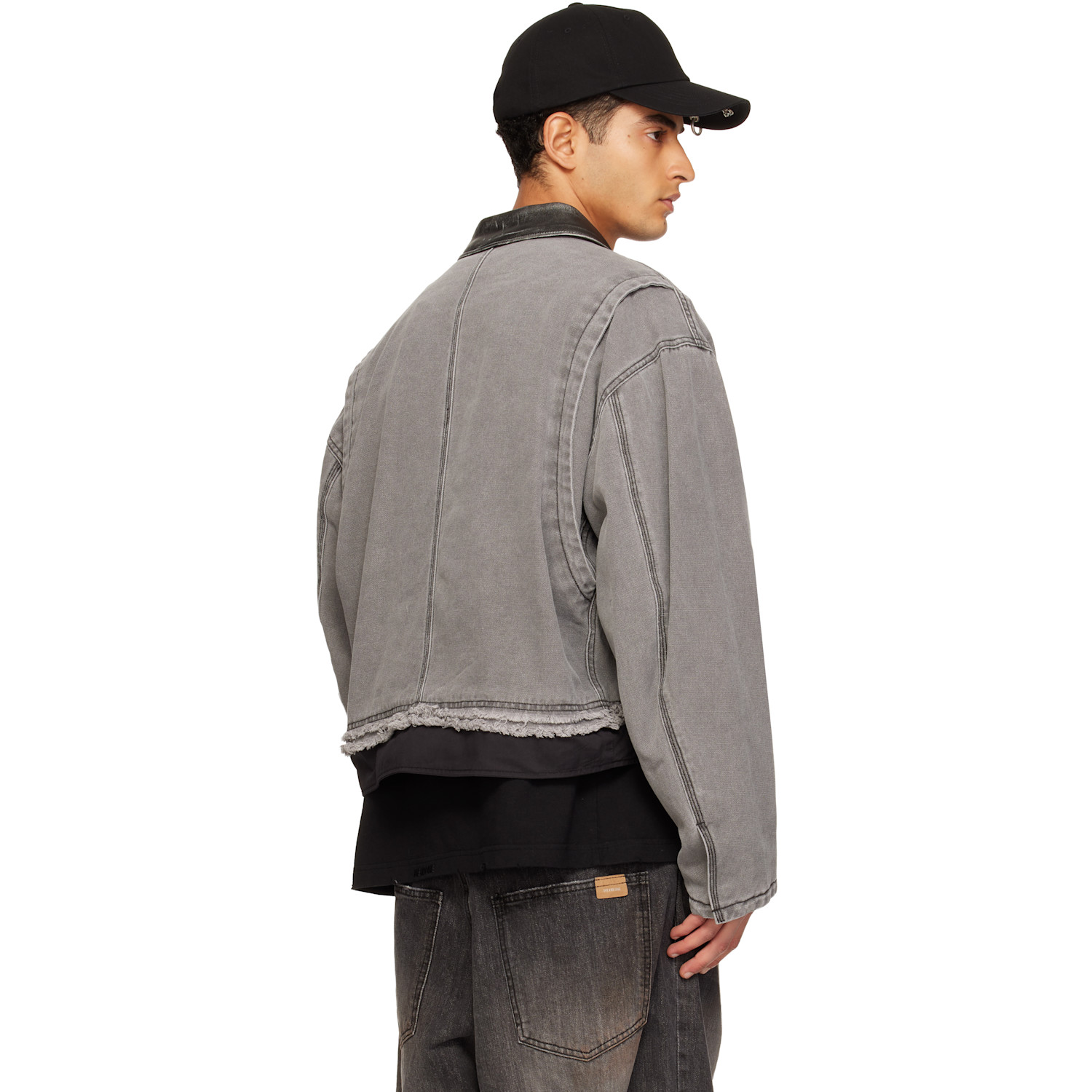  We11done Gray Cut-out Work Jacket 