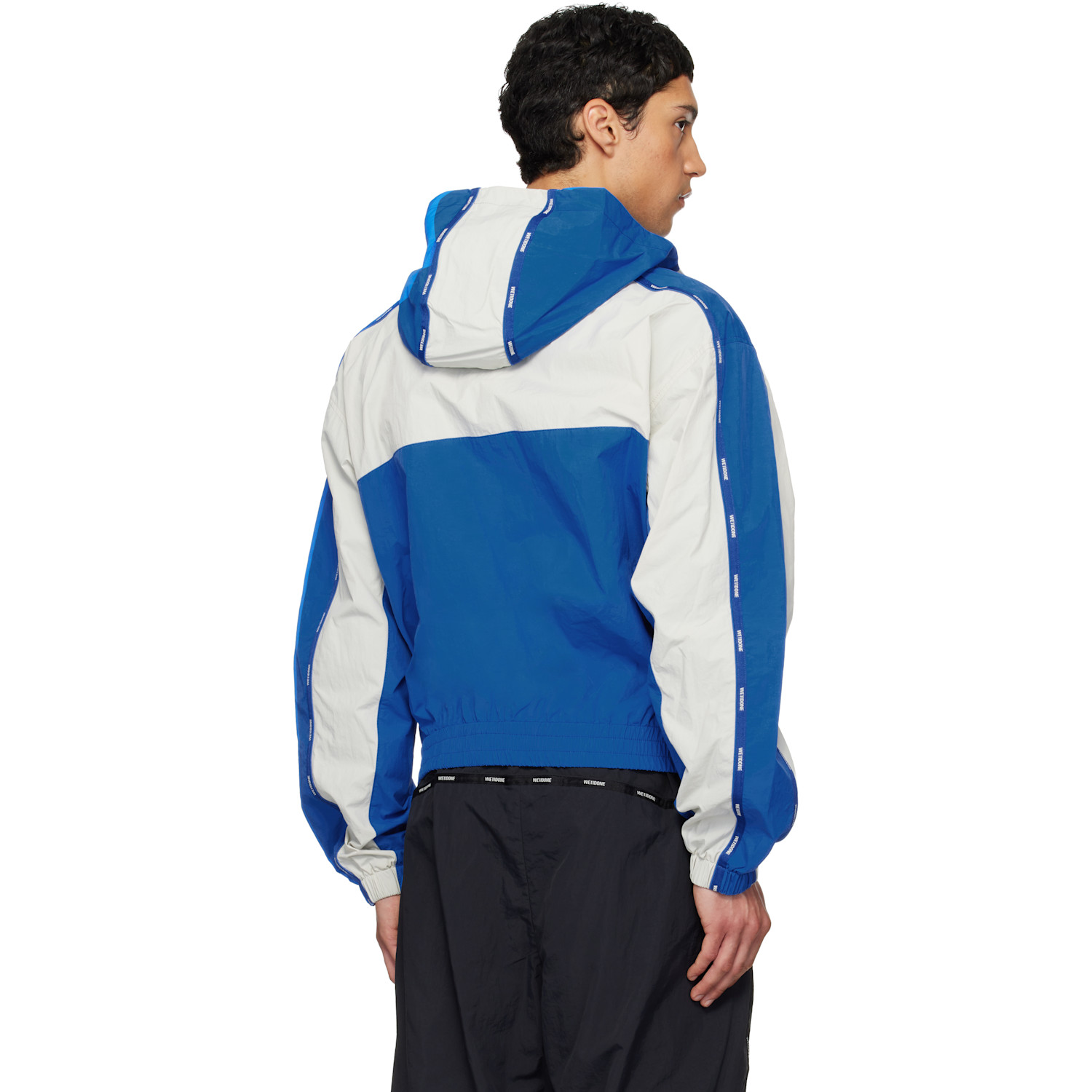  We11done Blue & Gray Logo Tape Track Jacket 