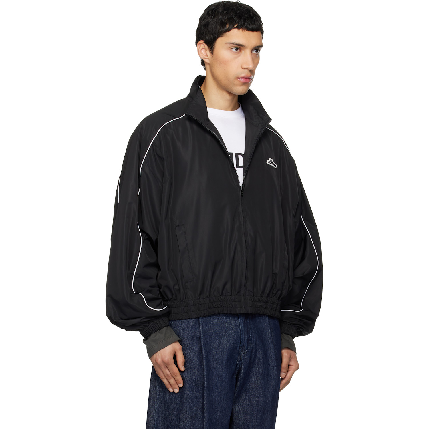  We11done Black 'we11done' Layered Track Jacket 