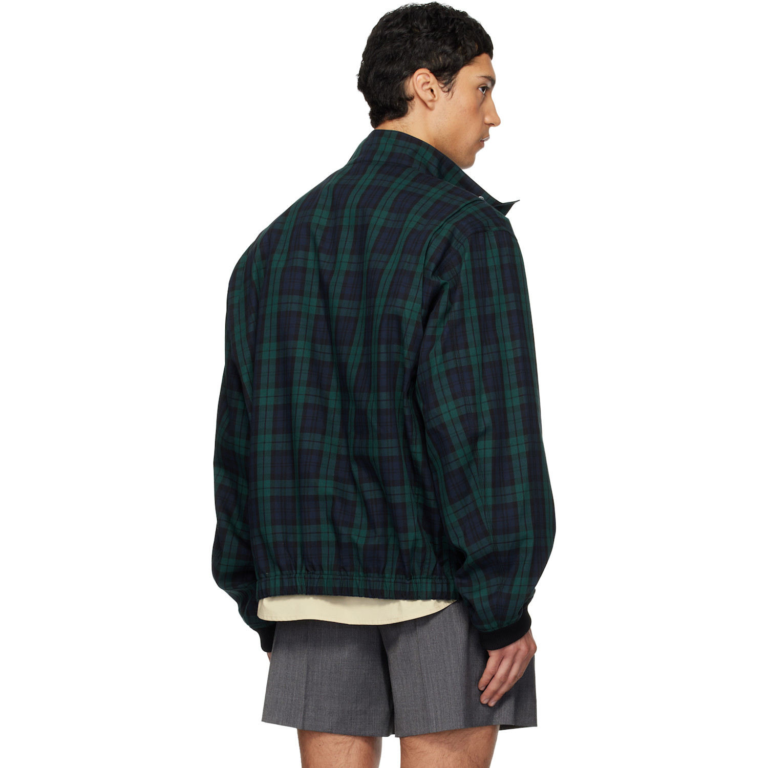  We11done Green Classic Check Herrington Jacket 