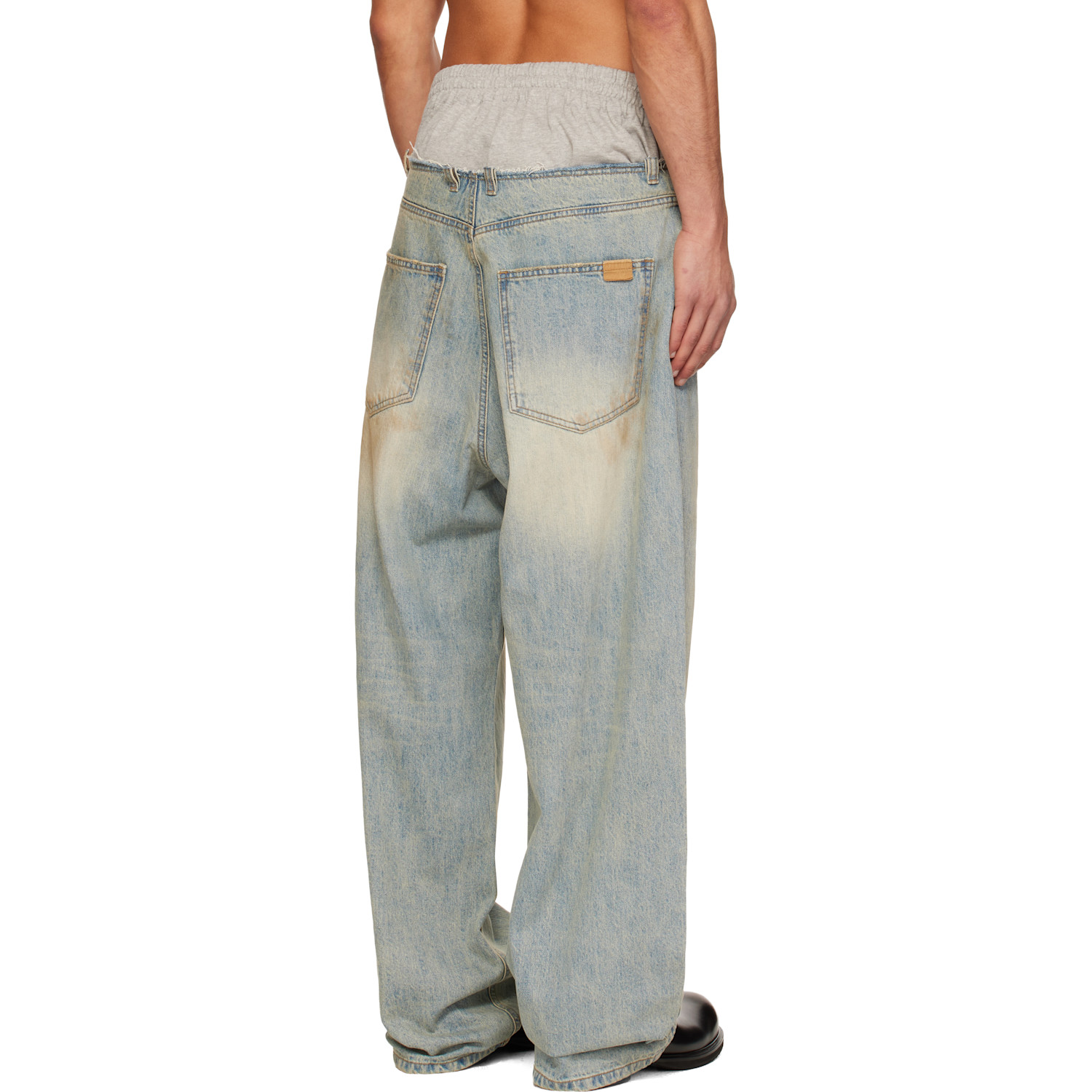 We11done Blue Layered Jeans 