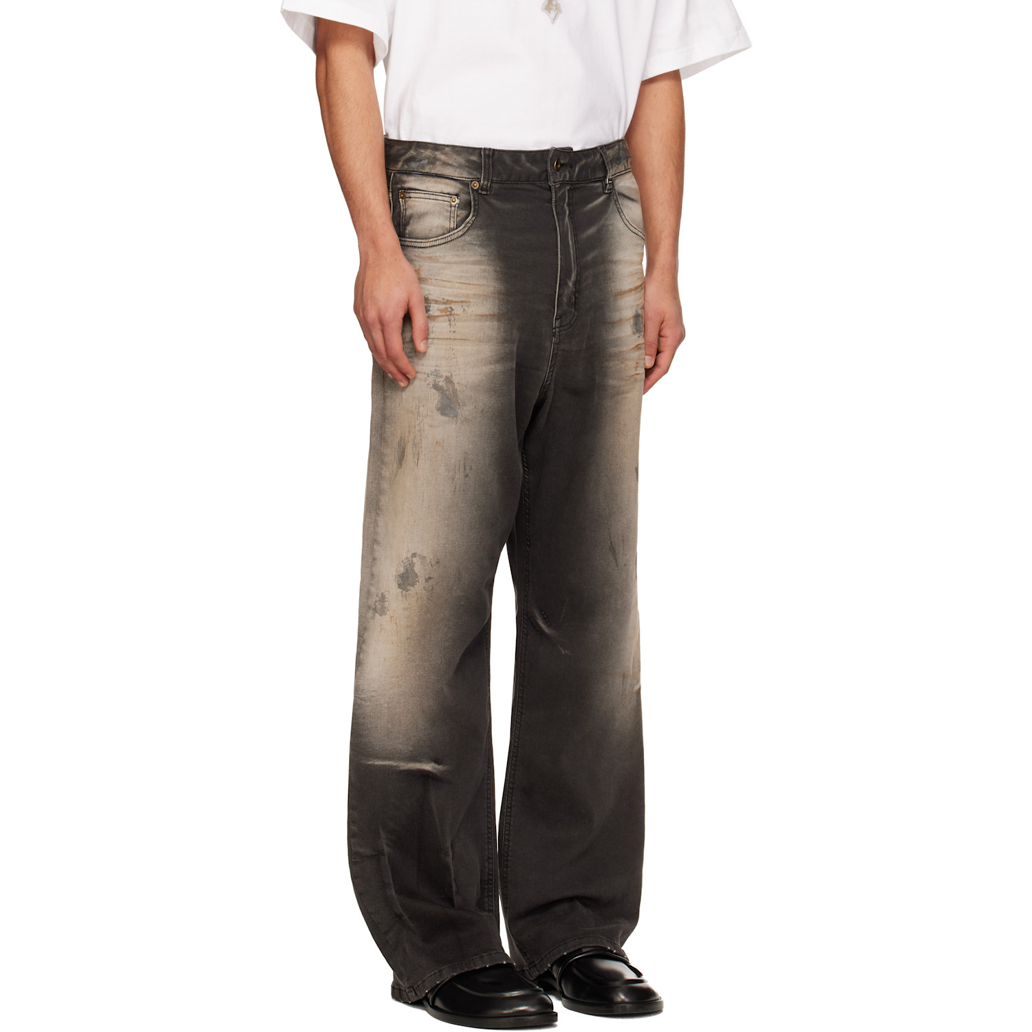  We11done Gray Loose-fit Dirty Jeans 