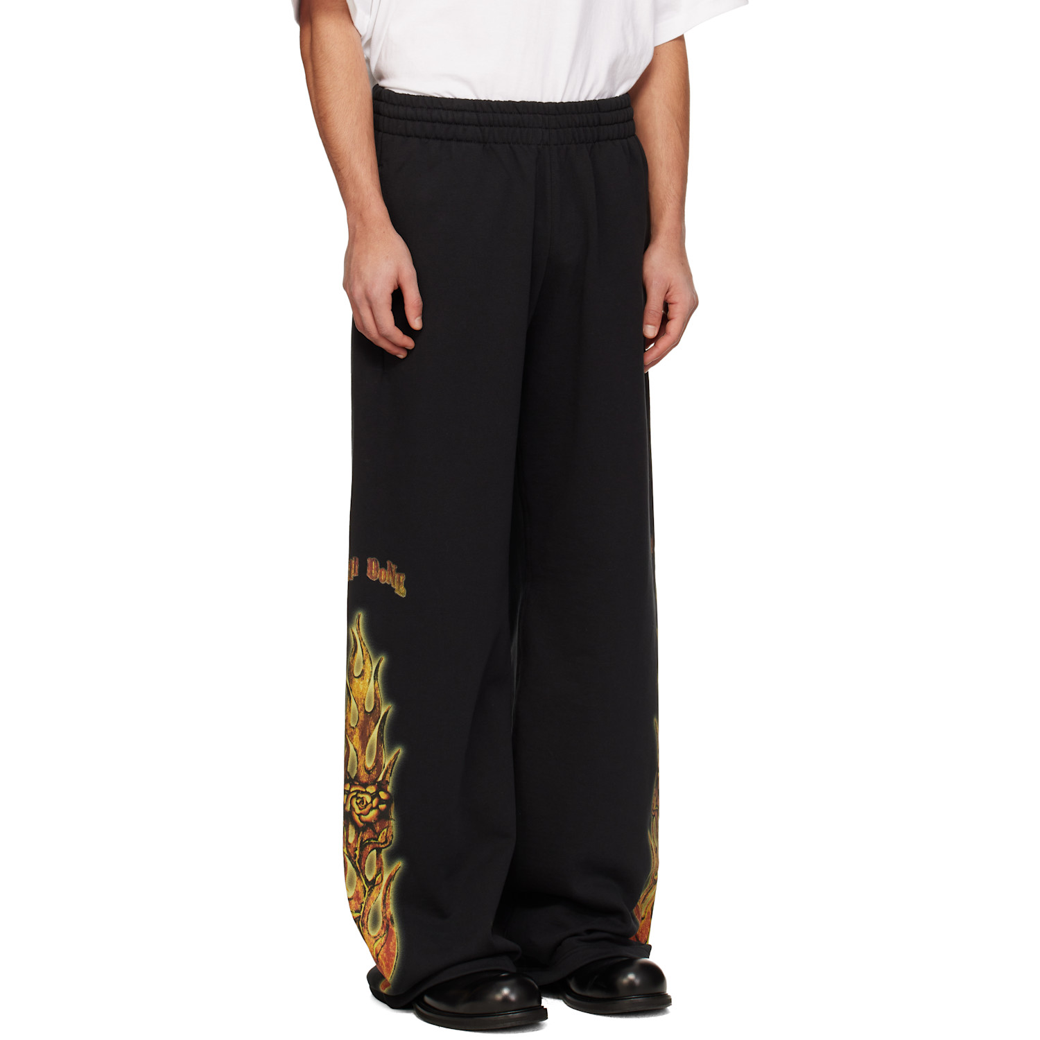  We11done Black Fire Sweatpants 