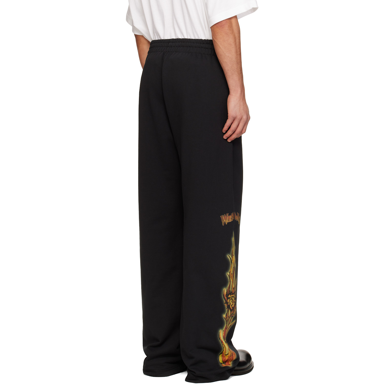 We11done Black Fire Sweatpants 