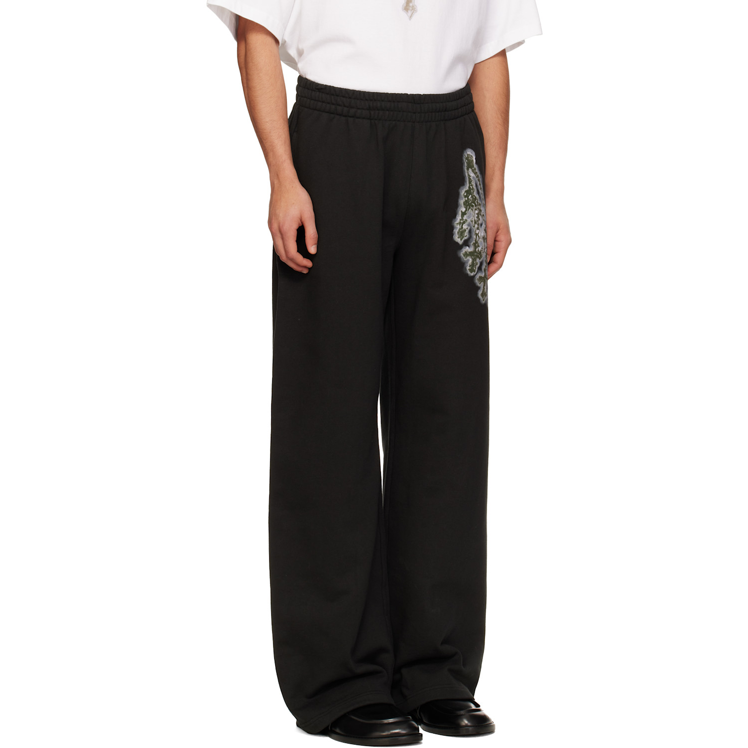  We11done Black Cross Chain Sweatpants 