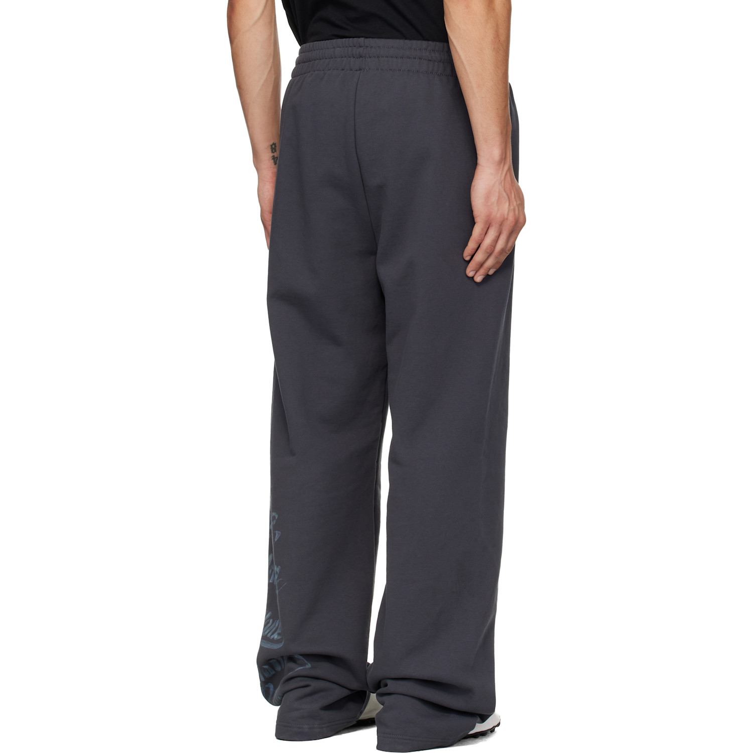  We11done Gray 'we11done' Multi-logo Sweatpants 