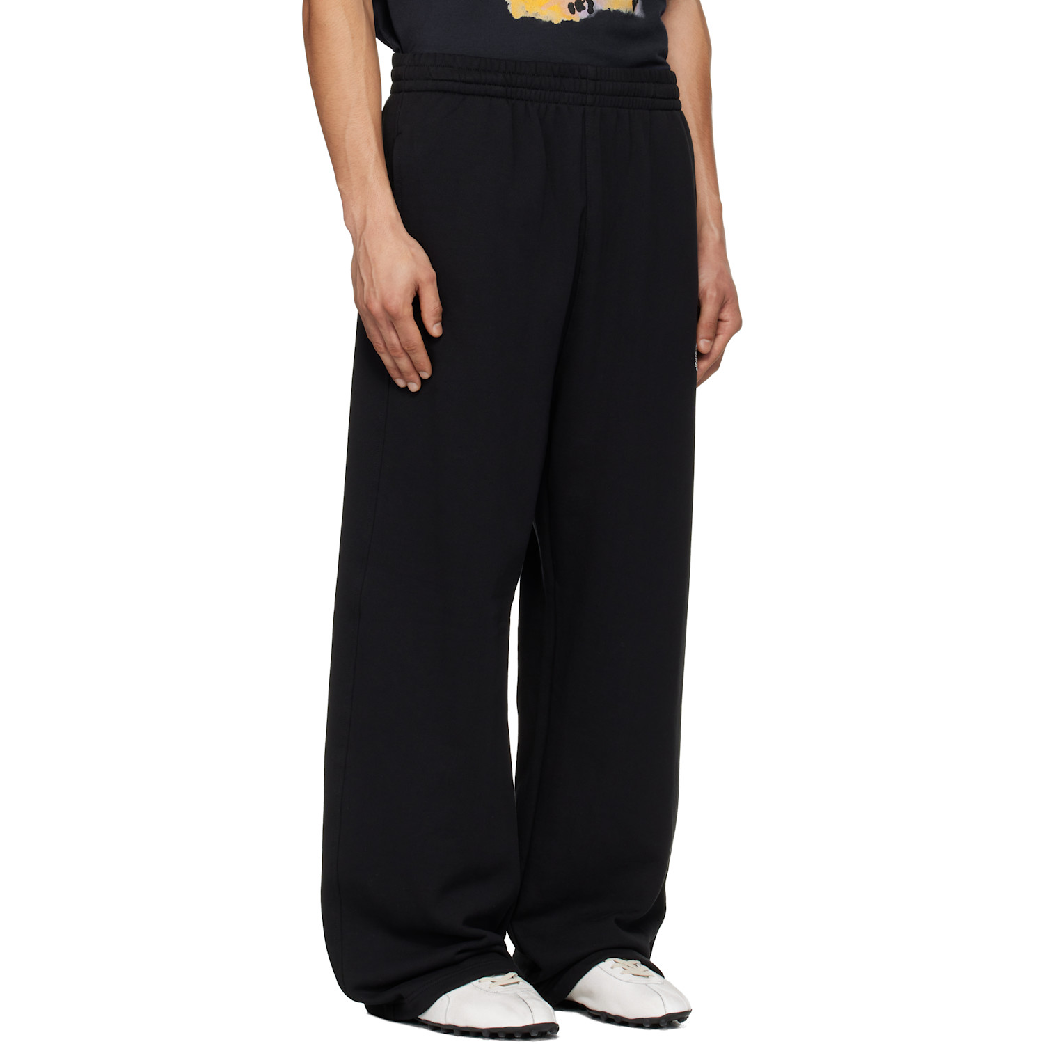  We11done Black 'we11done' Curved Sweatpants 