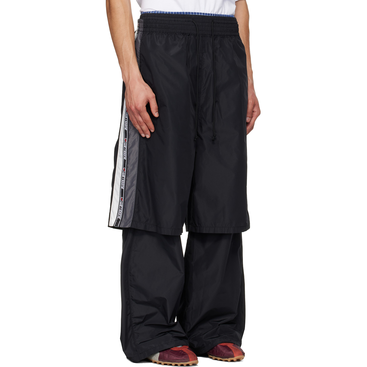  We11done Black Triple Layered Track Pants 
