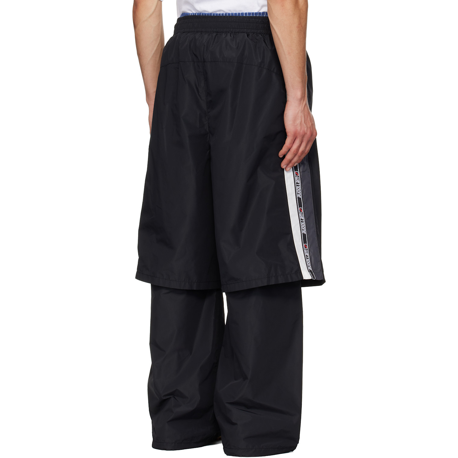  We11done Black Triple Layered Track Pants 