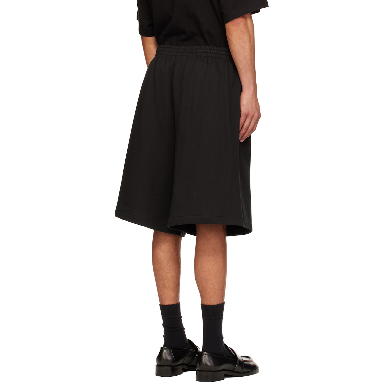 We11done Black Cross Chain Shorts 