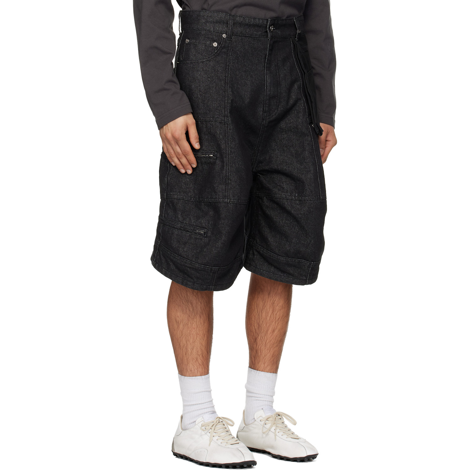  We11done Black Carpenter Denim Shorts 