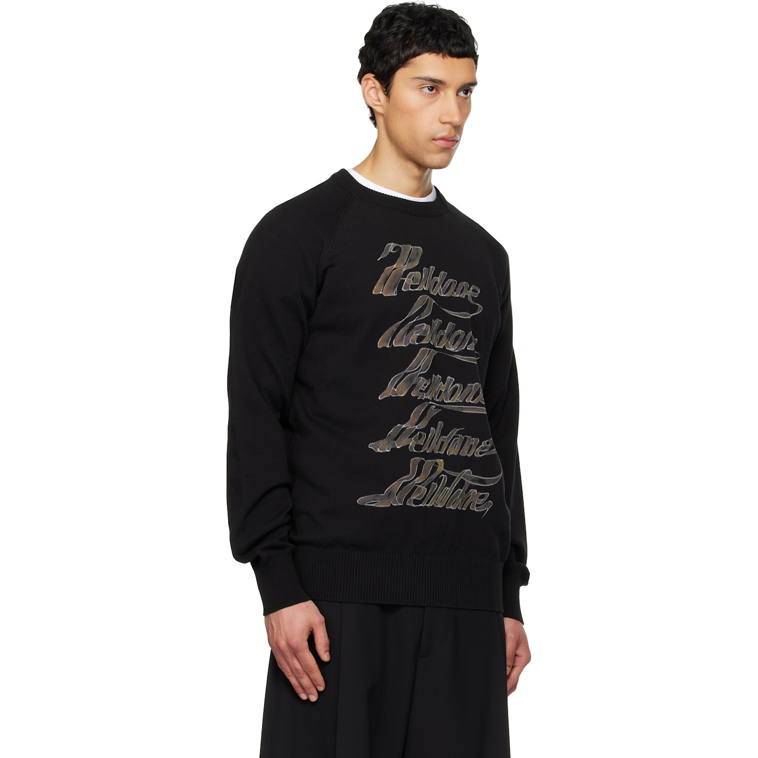  We11done Black 'we11done' Multi-logo Sweater 