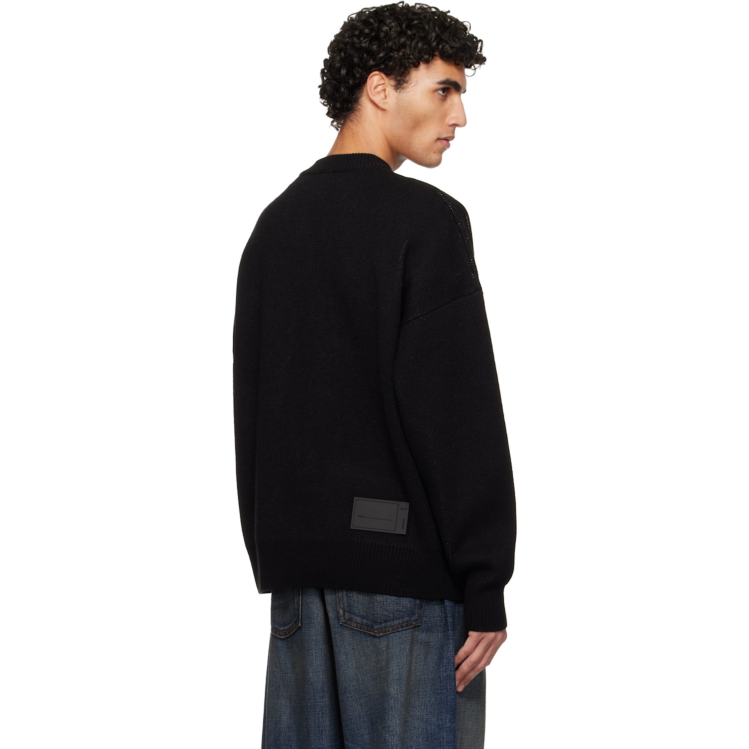  We11done Black Logo Jqd Sweater 