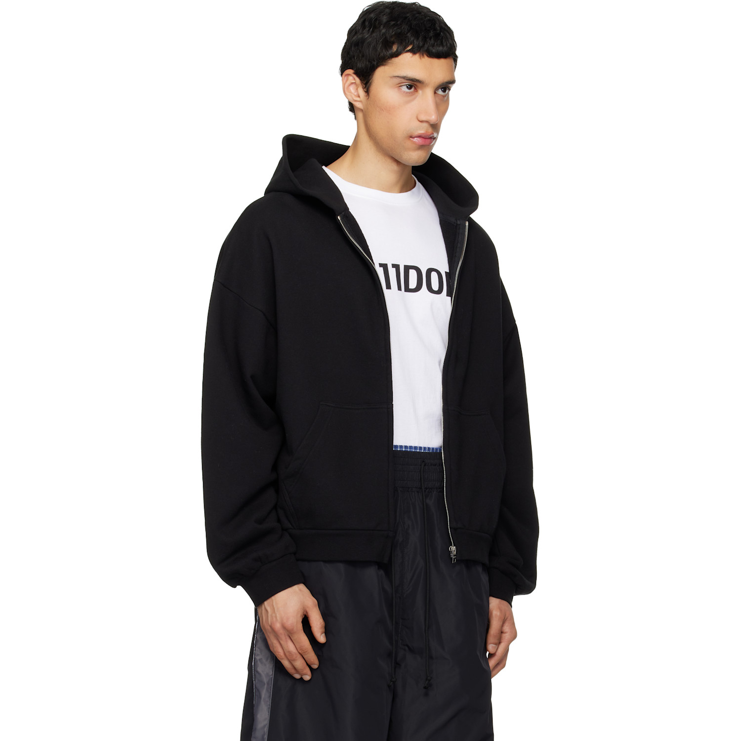  We11done Black 'we11done' Zip-up Hoodie 