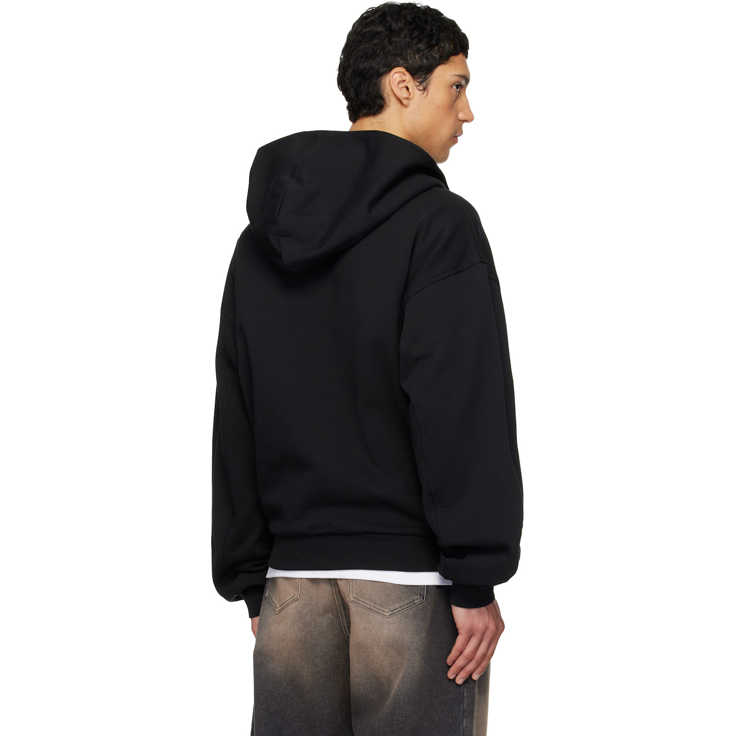  We11done Black 'we11done' Zip-up Hoodie 