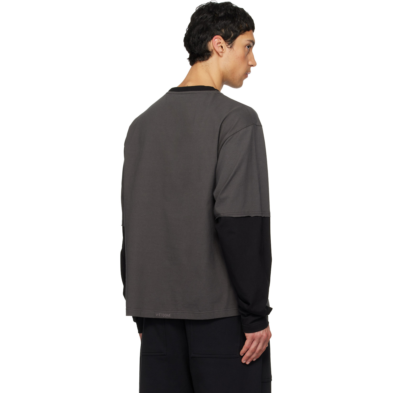  We11done Gray 'we11done' Layered Long-sleeve T-shirt 