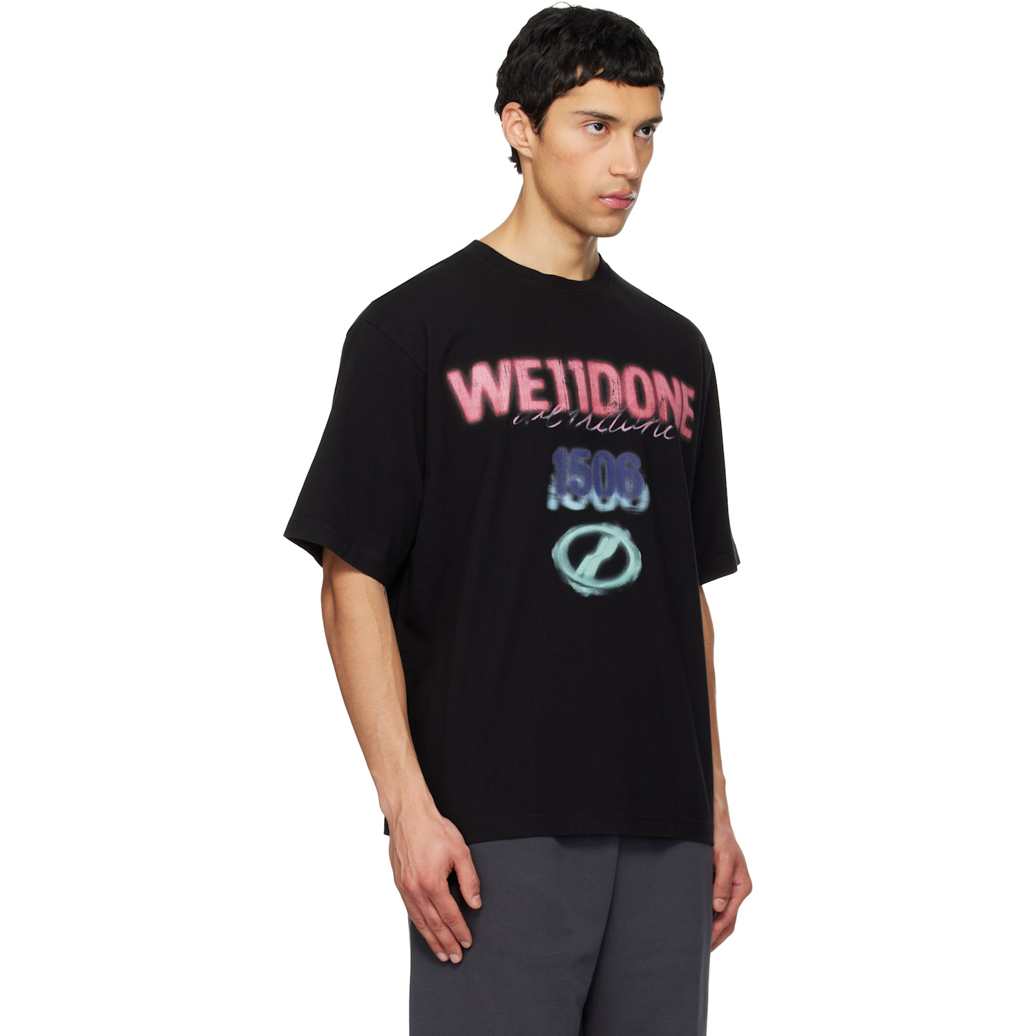  We11done Black Spray '1506' T-shirt 