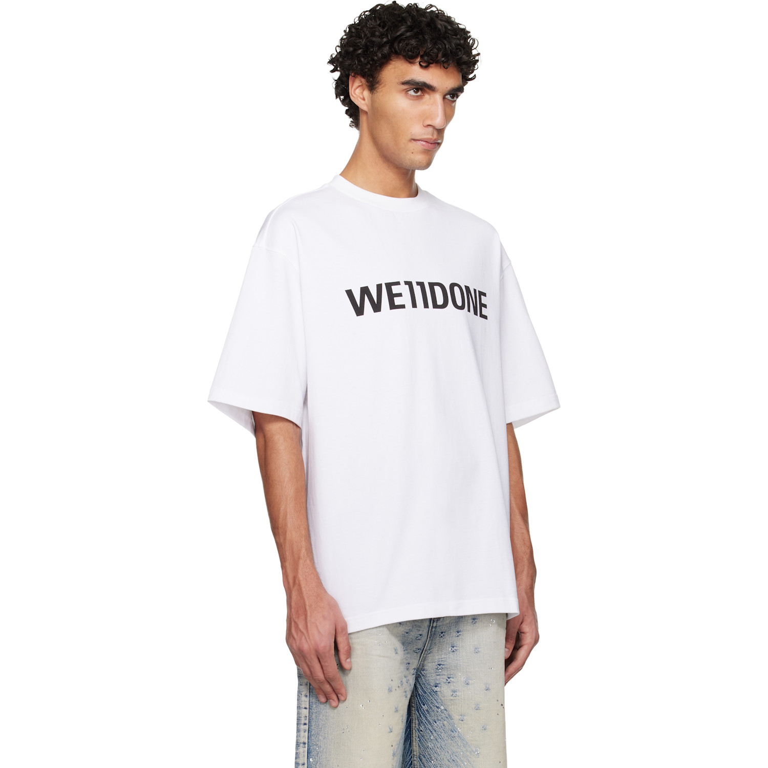  We11done White Large Basic Logo T-shirt 