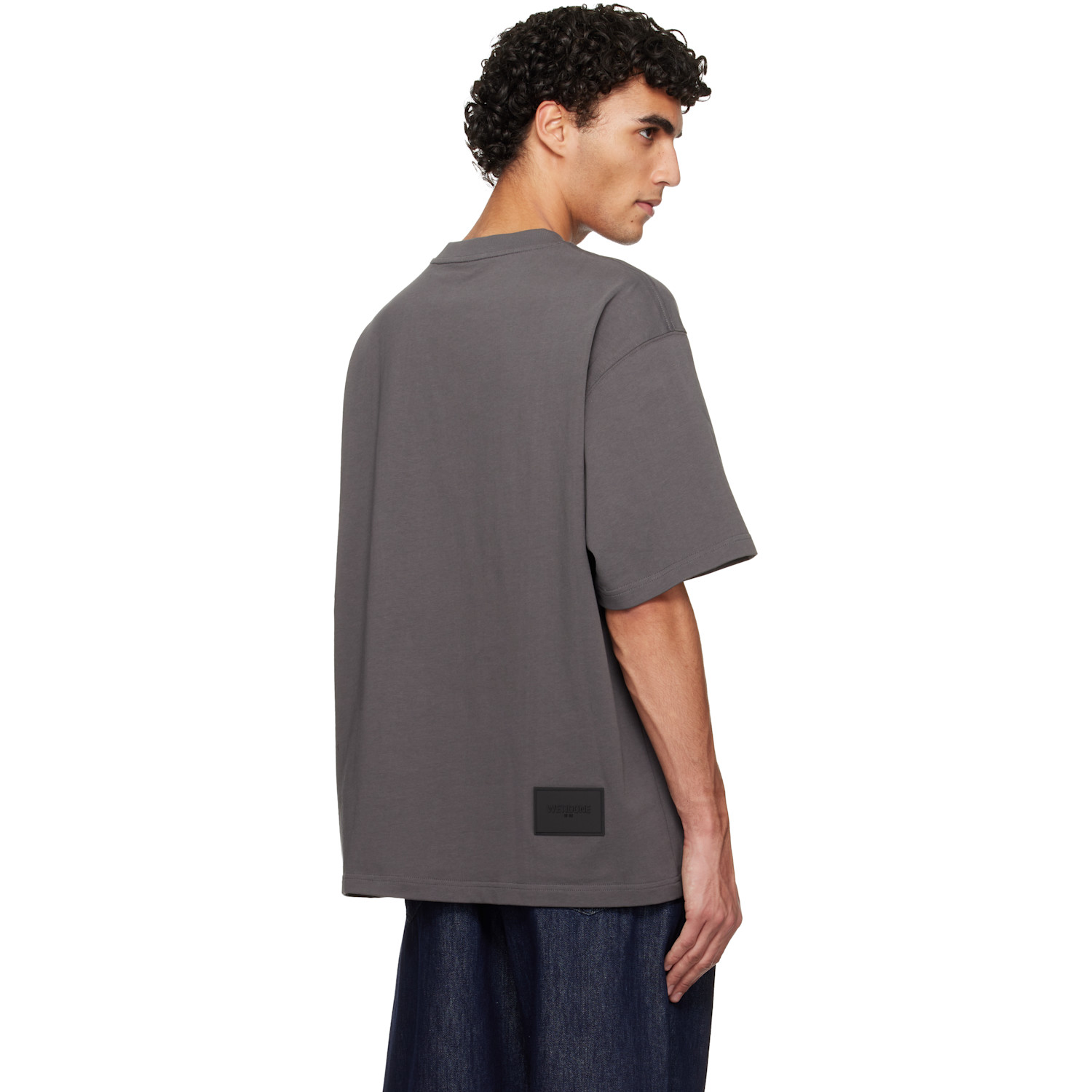  We11done Gray Large Basic Logo T-shirt 