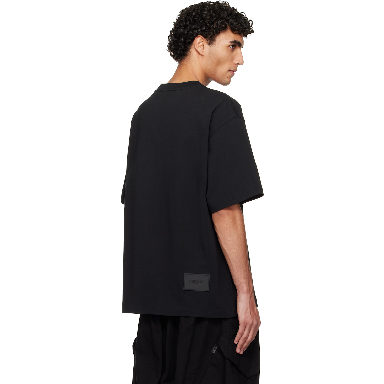  We11done Black Large Basic Logo T-shirt 